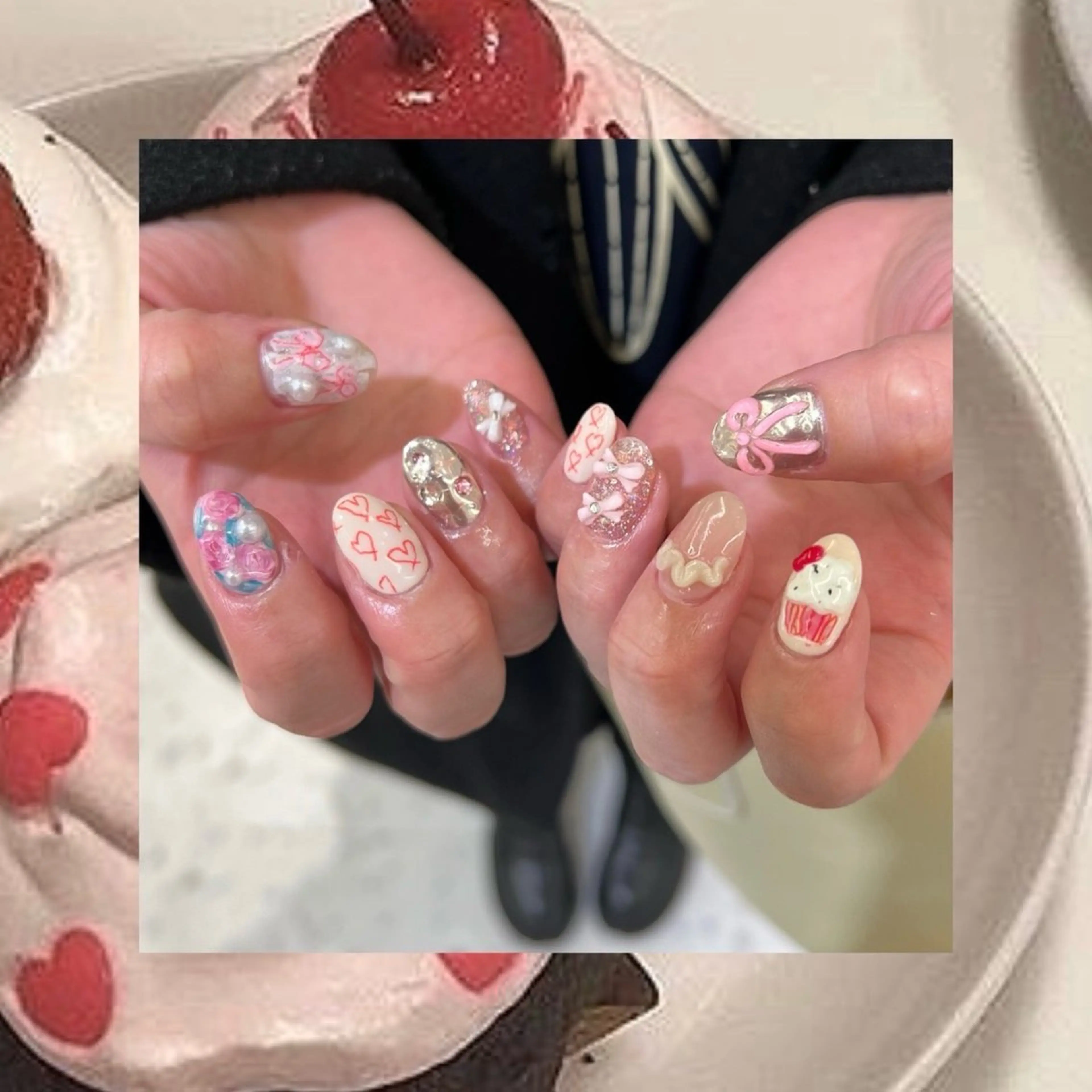 ネイル ハンドネイル 🧁🥕 asukaのネイルデザイン