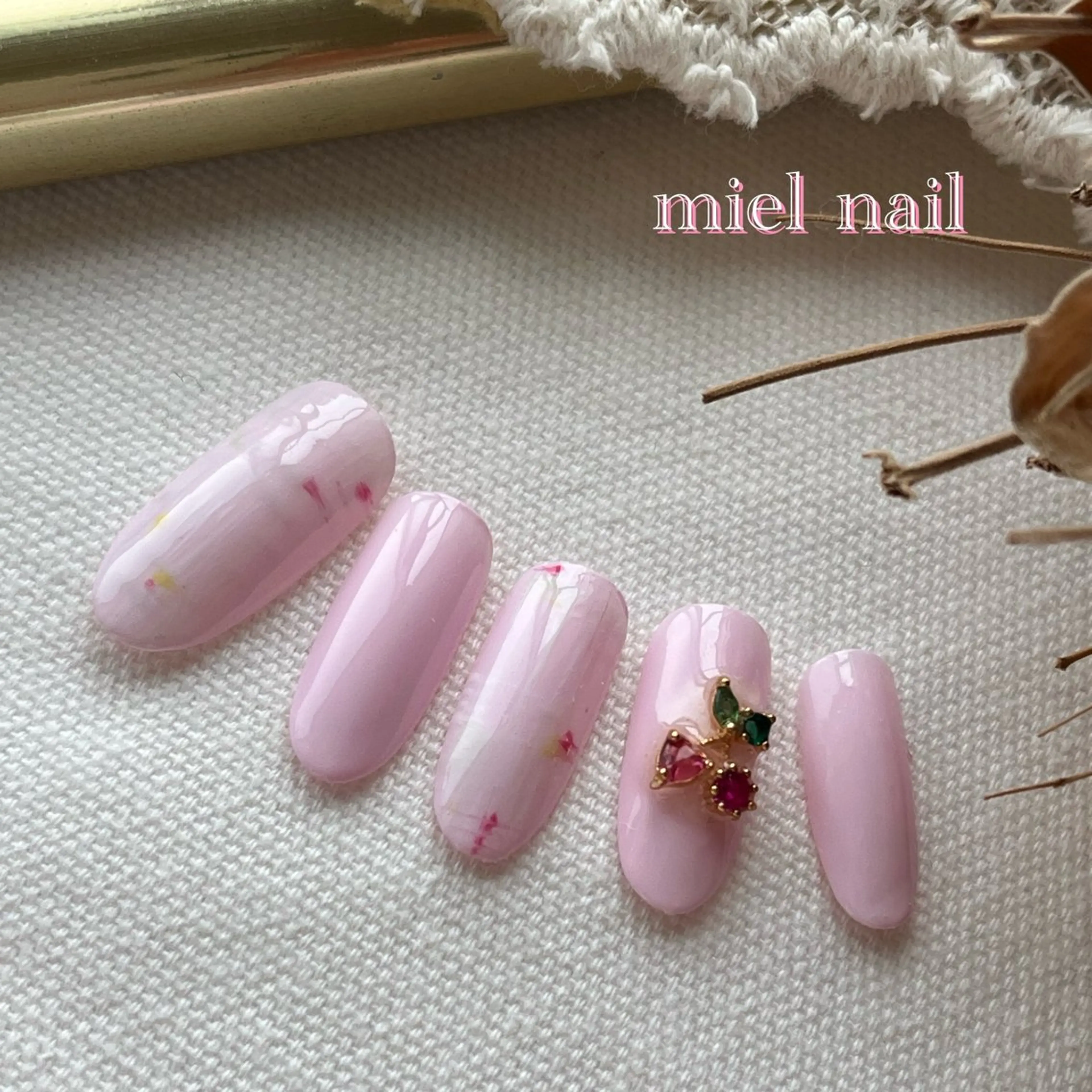 ネイル ピンク 春ネイル ハンドネイル miel nailのネイルデザイン
