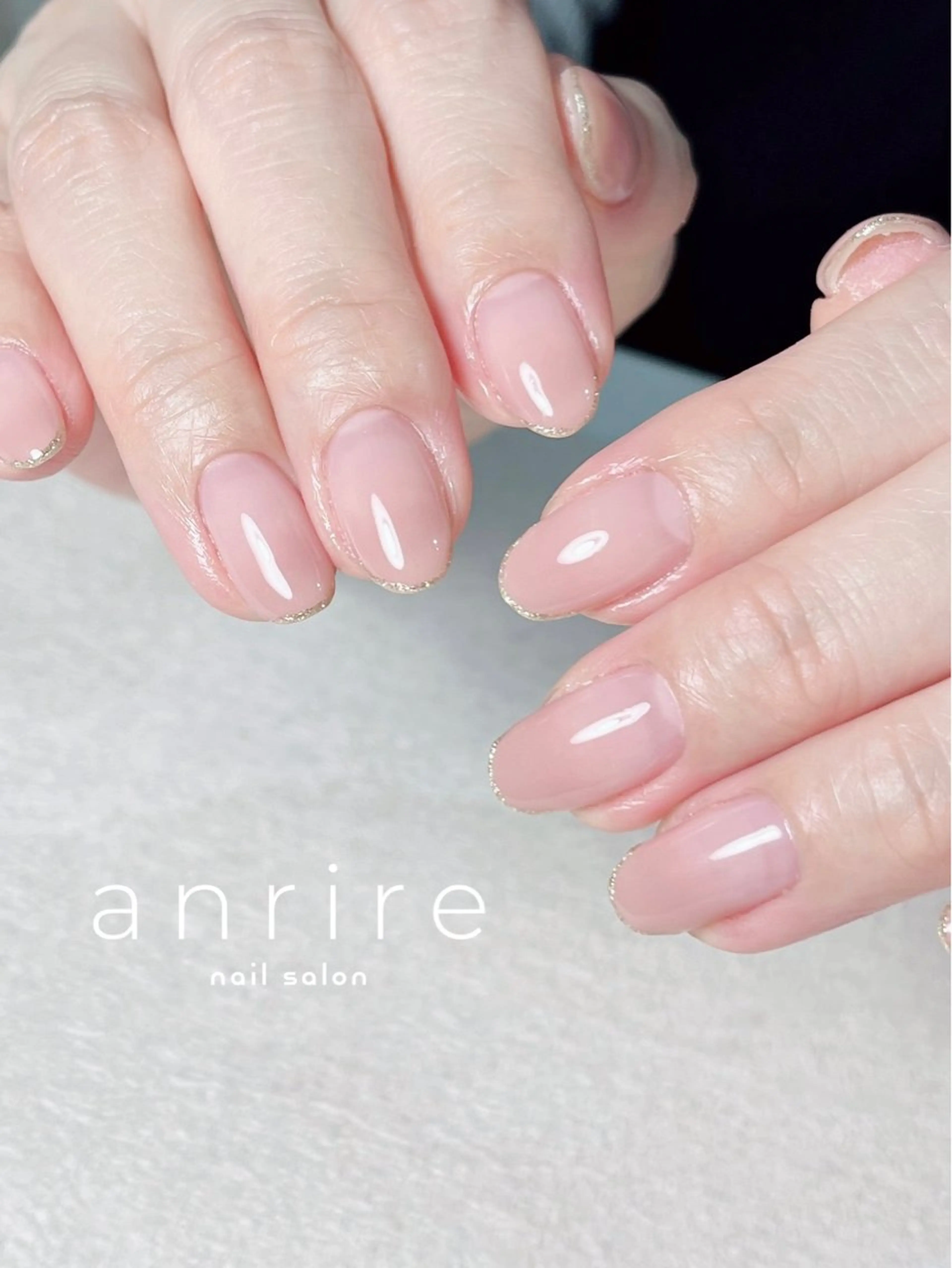 ネイル ジェルネイル グラデーション ラメ(グリッター) オフィスネイル パラジェル nailsalon anrireのネイルデザイン