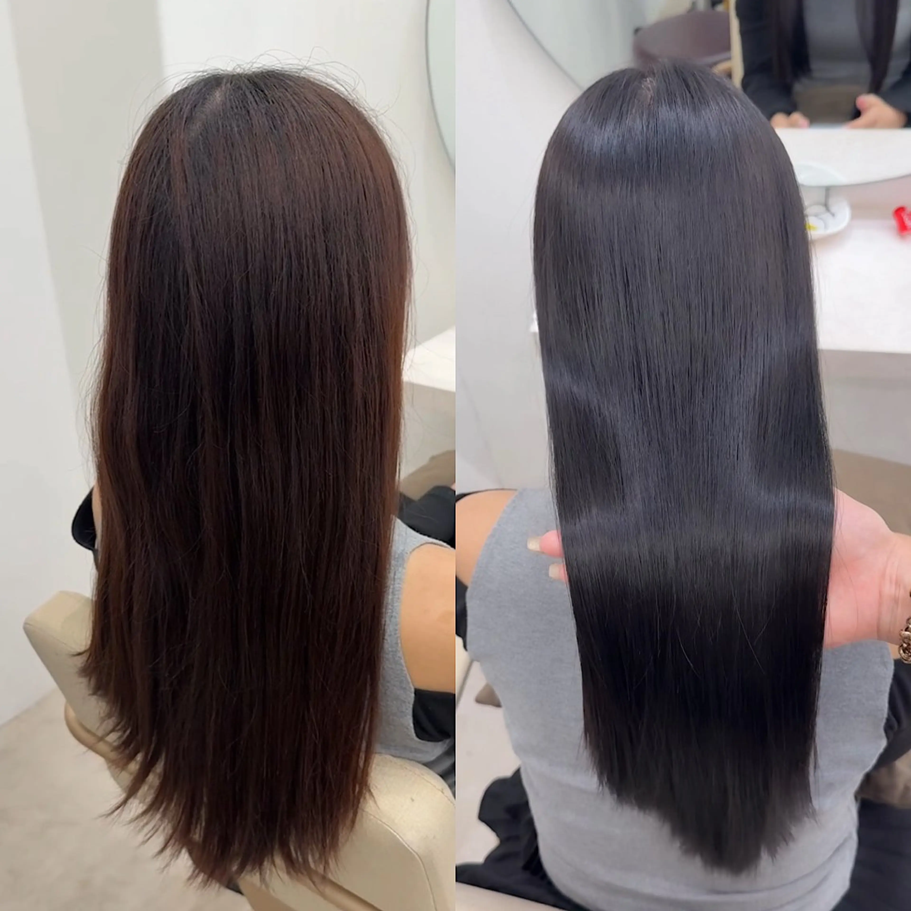 ロング カラー パーマ ベージュカラー ストレートパーマ 巻ける縮毛矯正 Sachi🐰のヘアスタイル