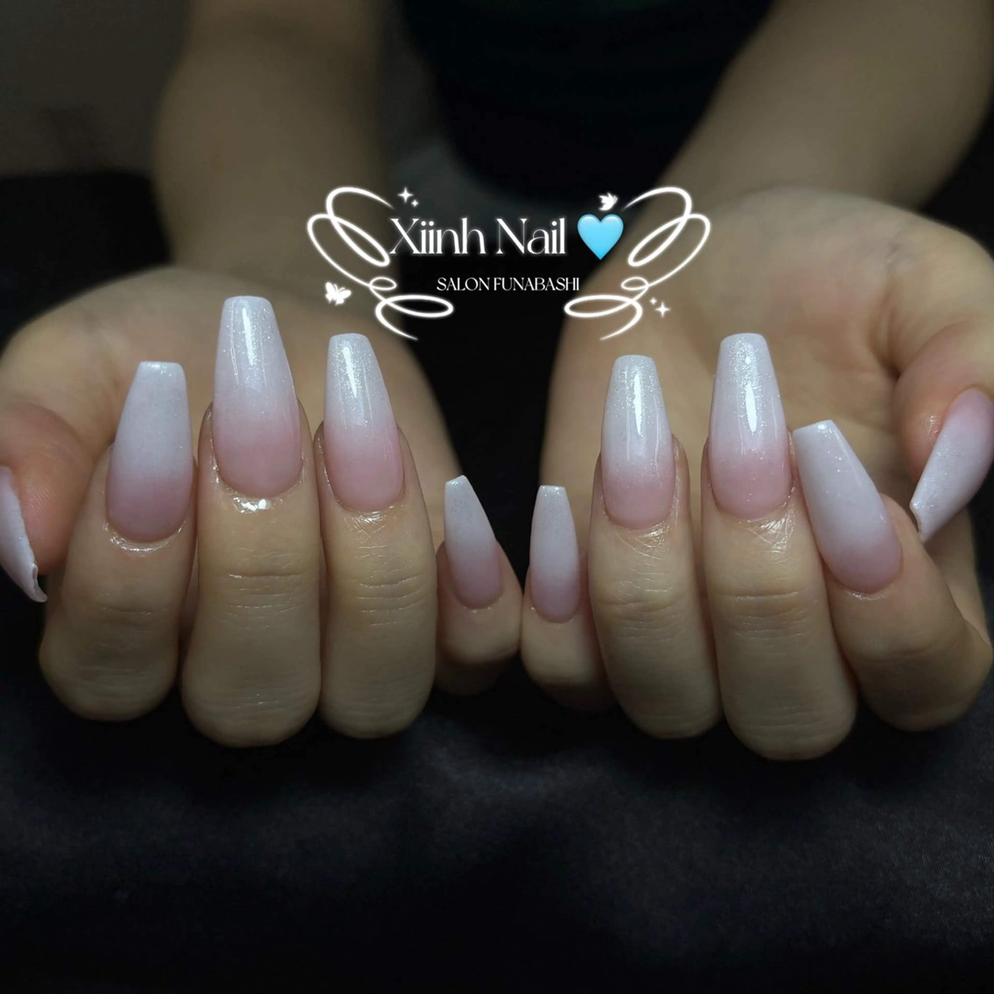 ネイル チークネイル 桜ネイル 長さ出し フットネイル ジェルネイル ハンドネイル XIINH NAIL SALONのネイルデザイン