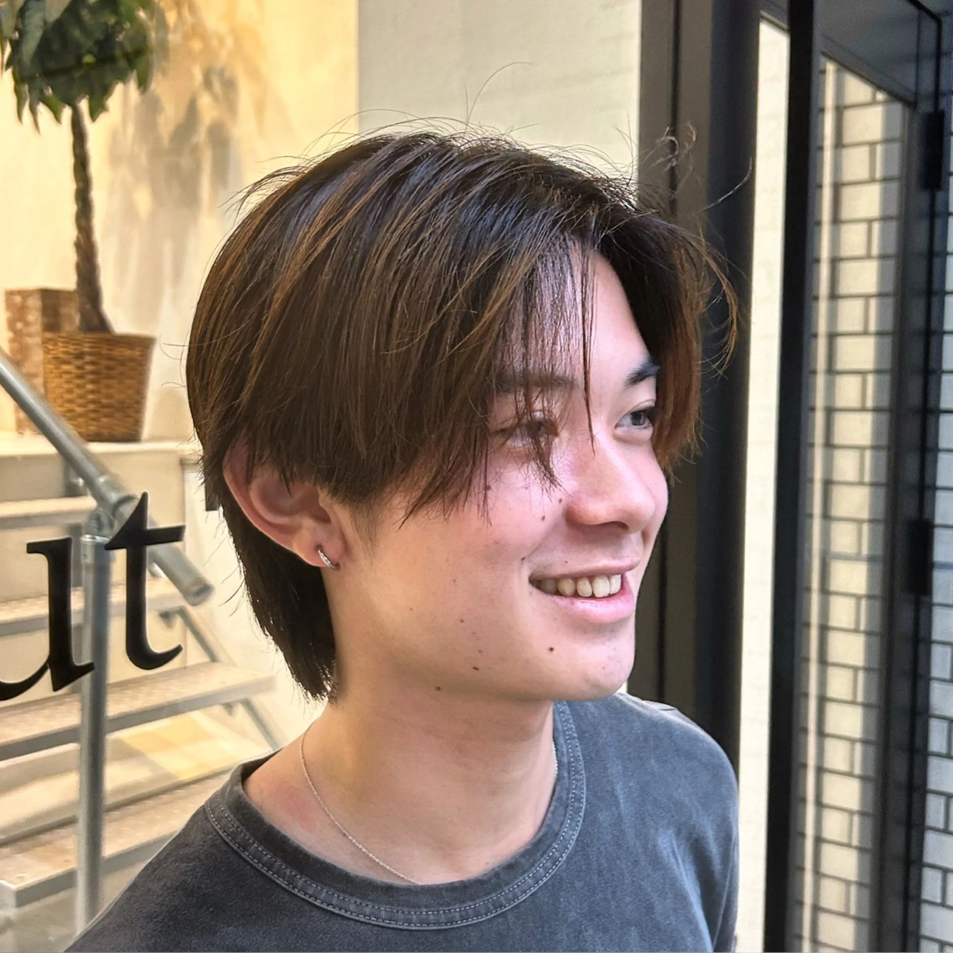 ショート メンズ センターパート ダウンパーマ カルマパーマ メンズ韓国風 マッシュ カット become men's hair 名駅店所属・名駅/フェザーパーマ 韓国ヘア/森岡のヘアスタイル