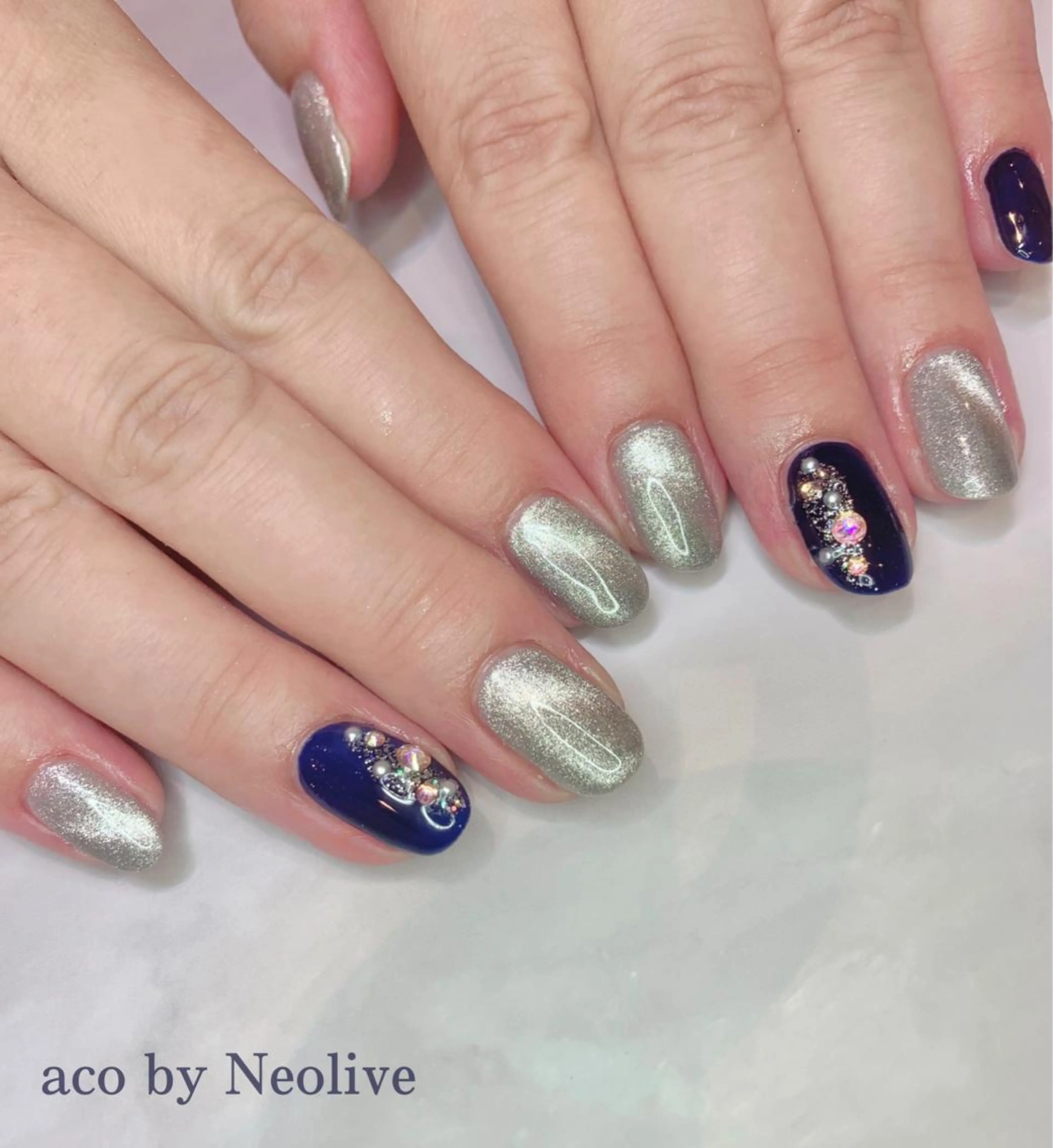 ネイル ジェルネイル マグネットネイル ハンドネイル nailist🍒 ヤマザキのネイルデザイン