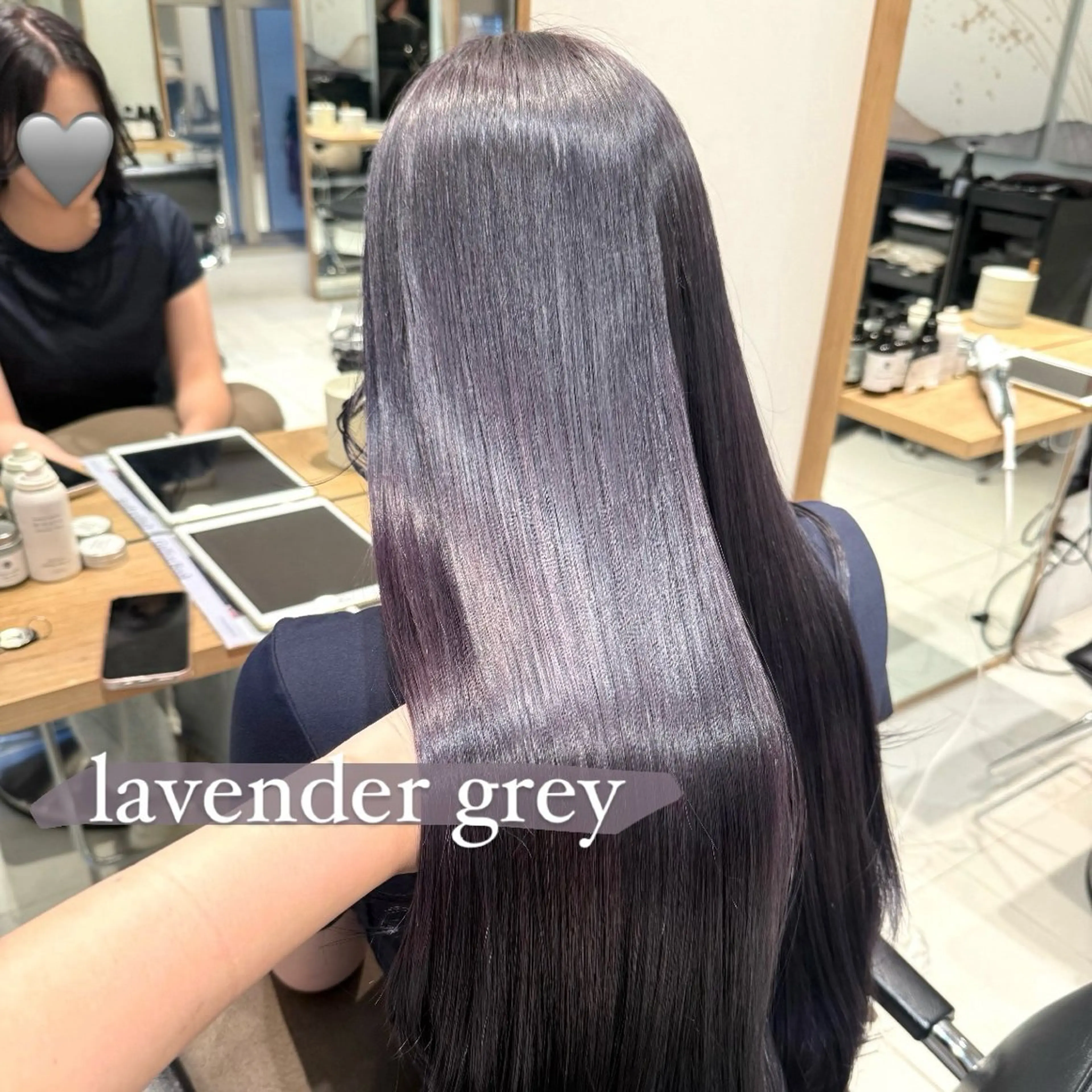 ロング カラー ブリーチ グレージュ ラベンダーカラー ラベンダーグレージュ ラベンダーグレー ヘアカラー トリートメント ツヤ髪/韓国ヘア 💎Nokaのヘアスタイル