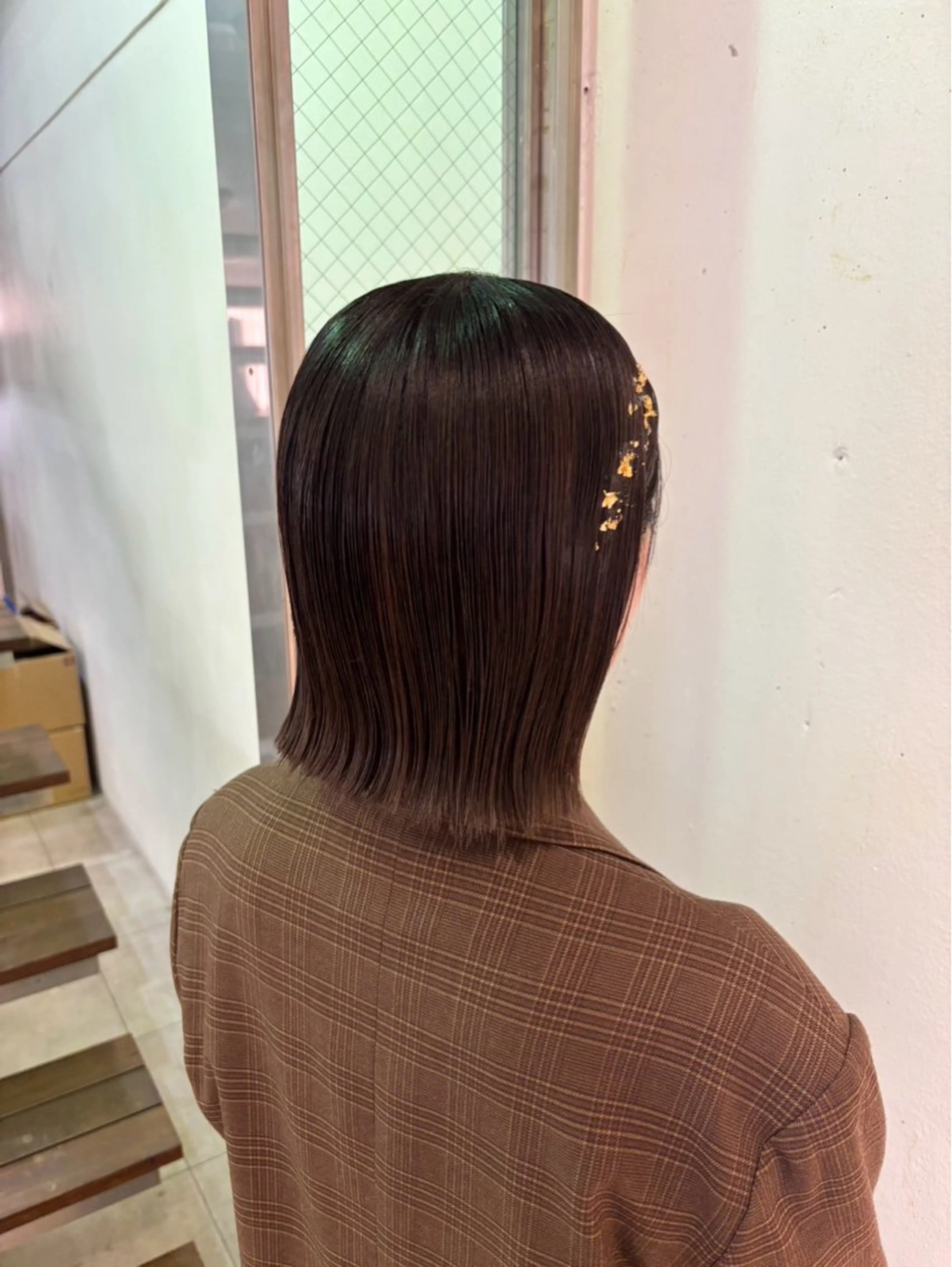 ミディアム ヘアアレンジ 暖色カラー/ ストレート/くるみのヘアスタイル