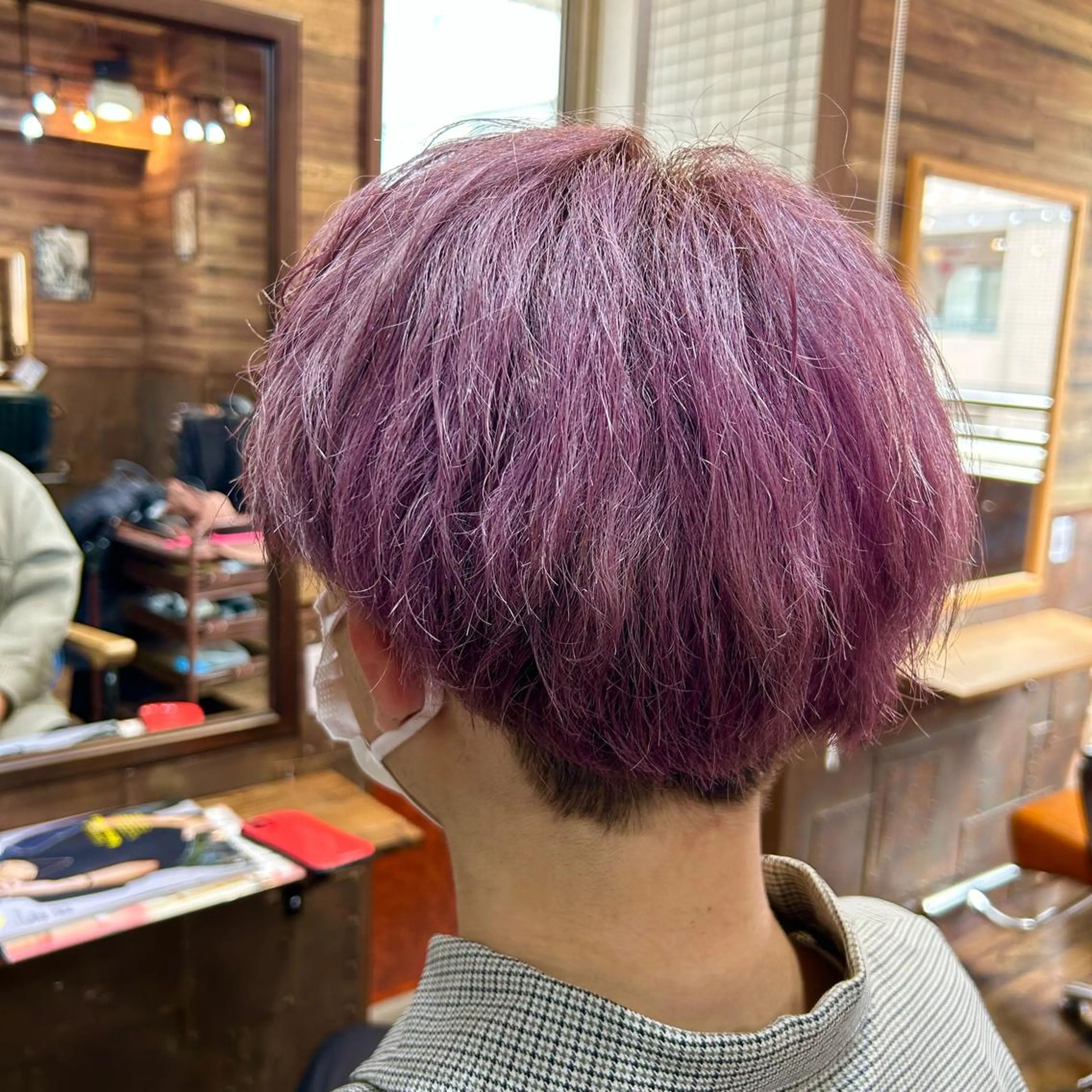 ショート カラー メンズ メンズブリーチ ブリーチ ピンクカラー バイオレットカラー ツイスパ/メンズ特化 🦋𝑺𝑶𝑵𝑬のヘアスタイル