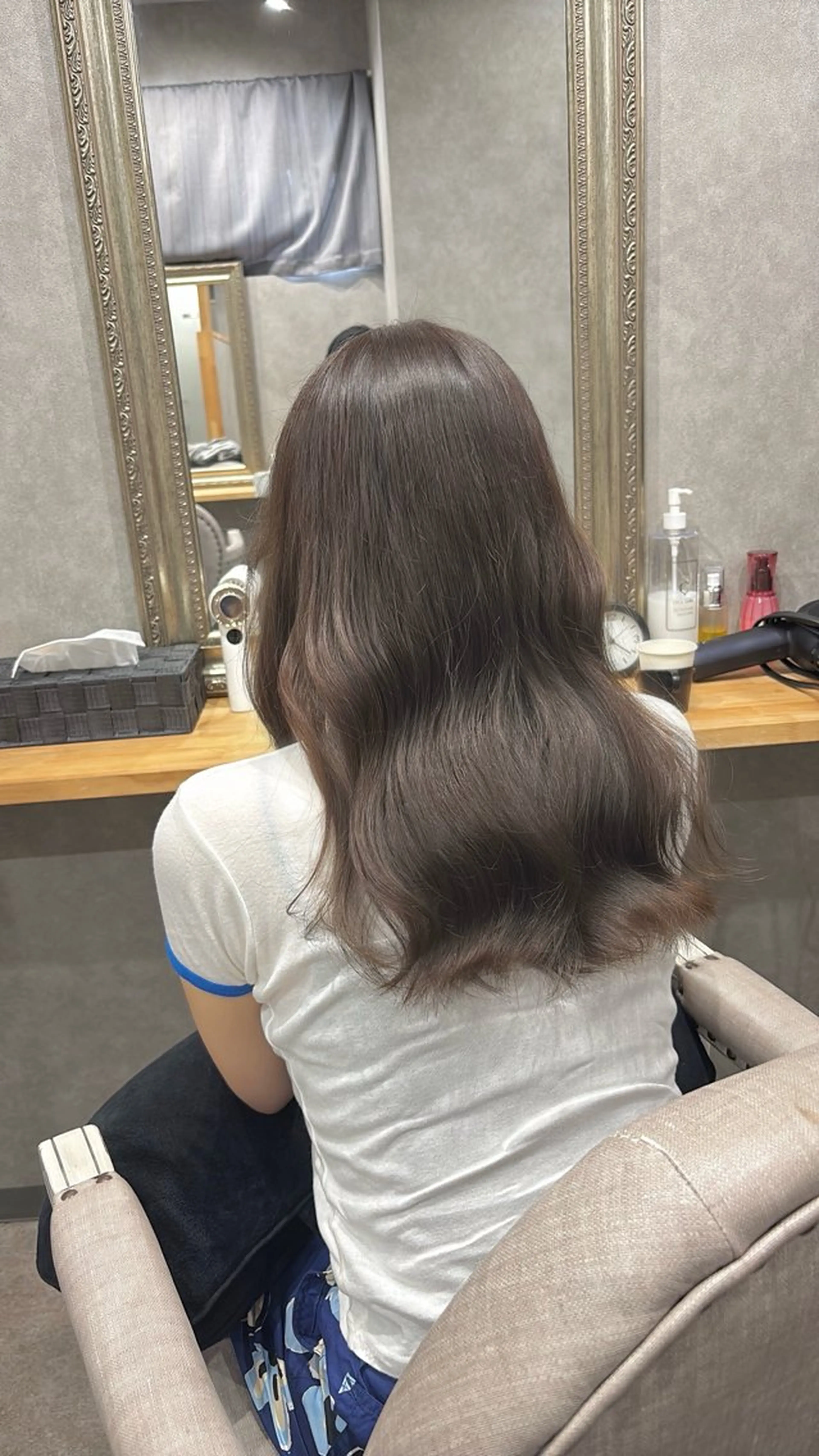セミロング カラー ショコラグレージュ グレージュ カット ヘアカラー 透明感カラー/ ブリーチ無し/RYOのヘアスタイル
