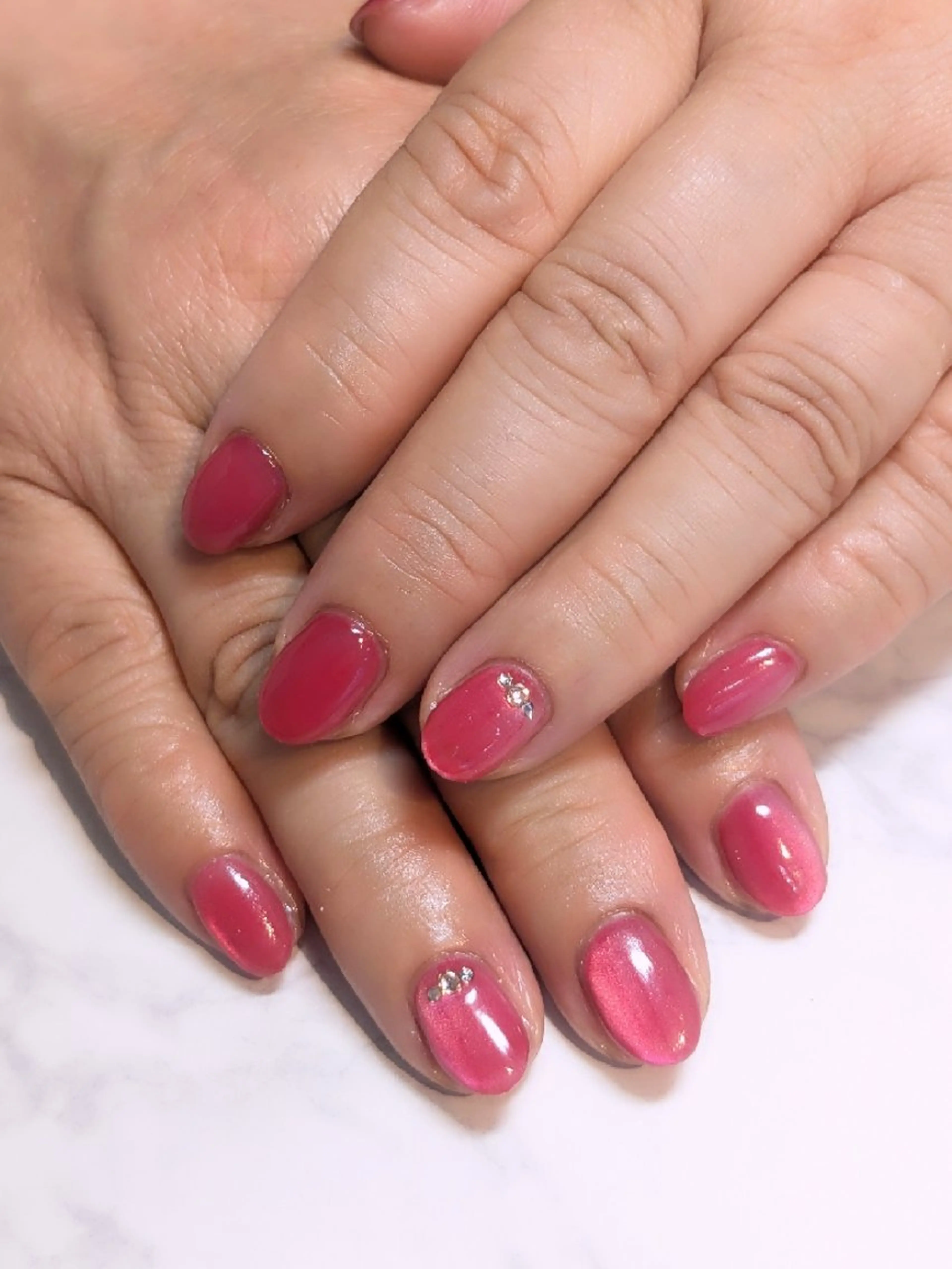 ネイル マグネットネイル ワンカラーネイル シルバー abbie蒲田所属・abbie mibeのネイルデザイン