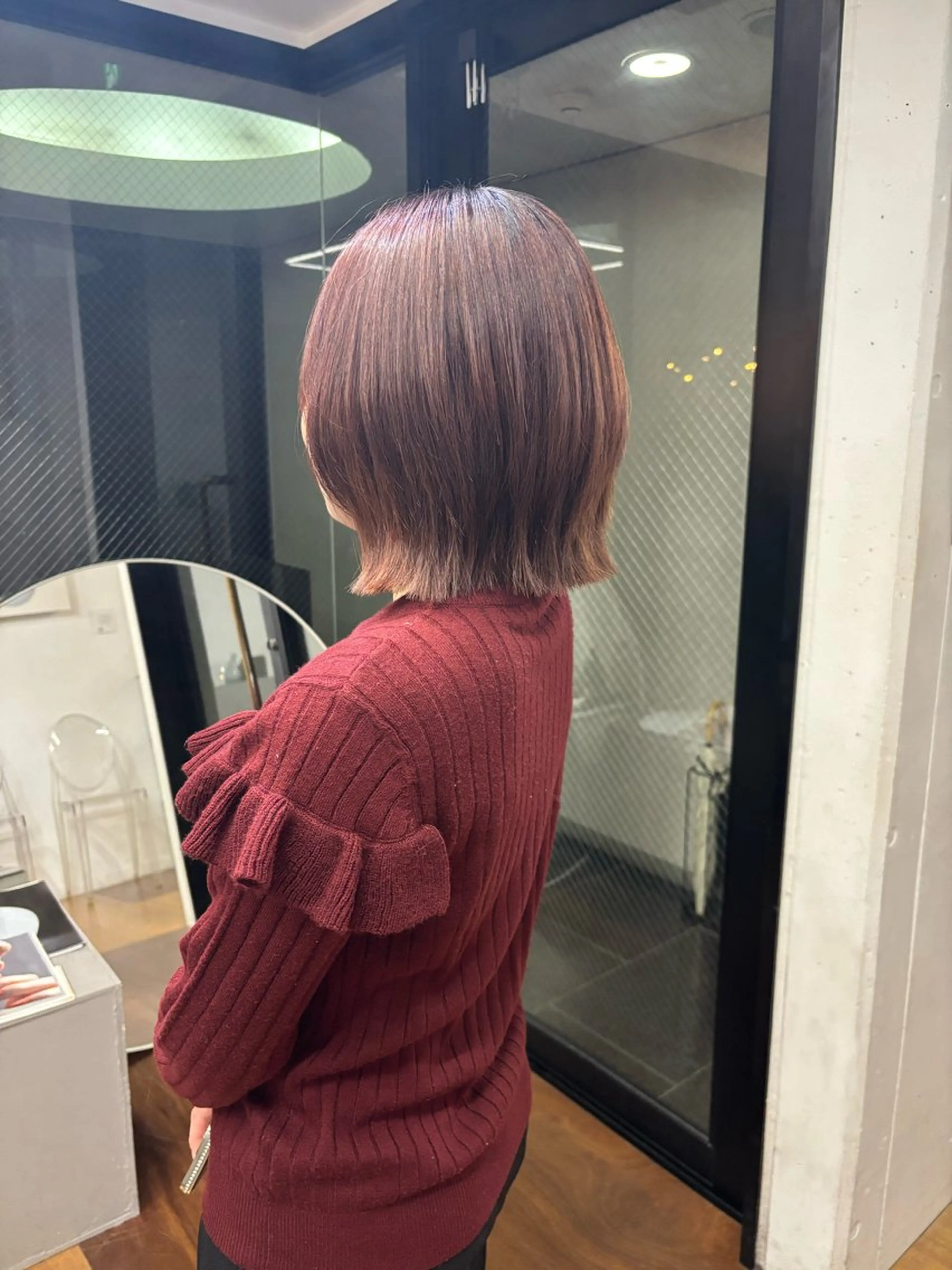 ショート ボブレイヤー ボブ レイヤーカット 柔らかストレートと ツヤカラー/和田陽向のヘアスタイル