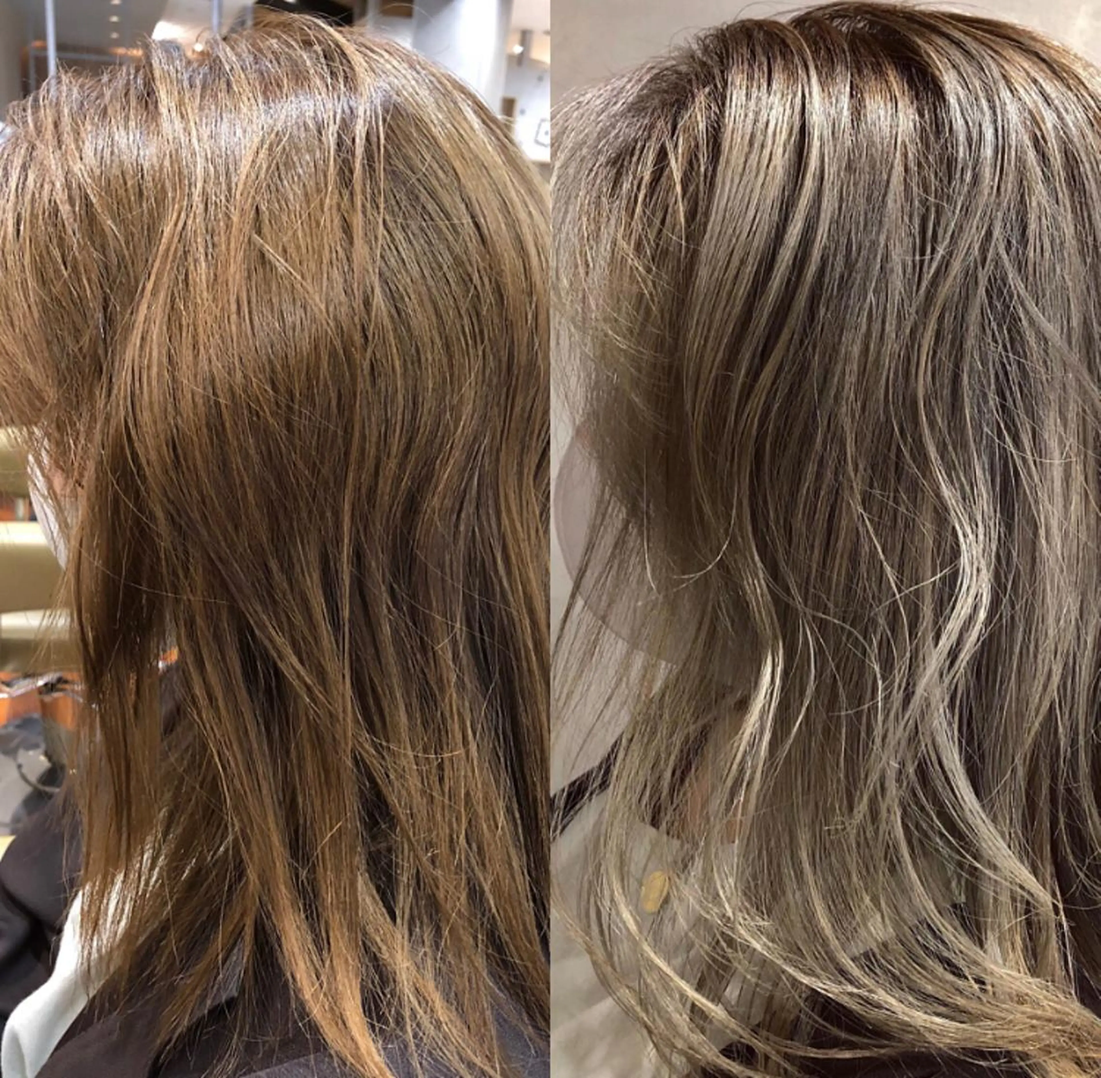 セミロング カラー 髪質改善⭐️ 桜場のヘアスタイル