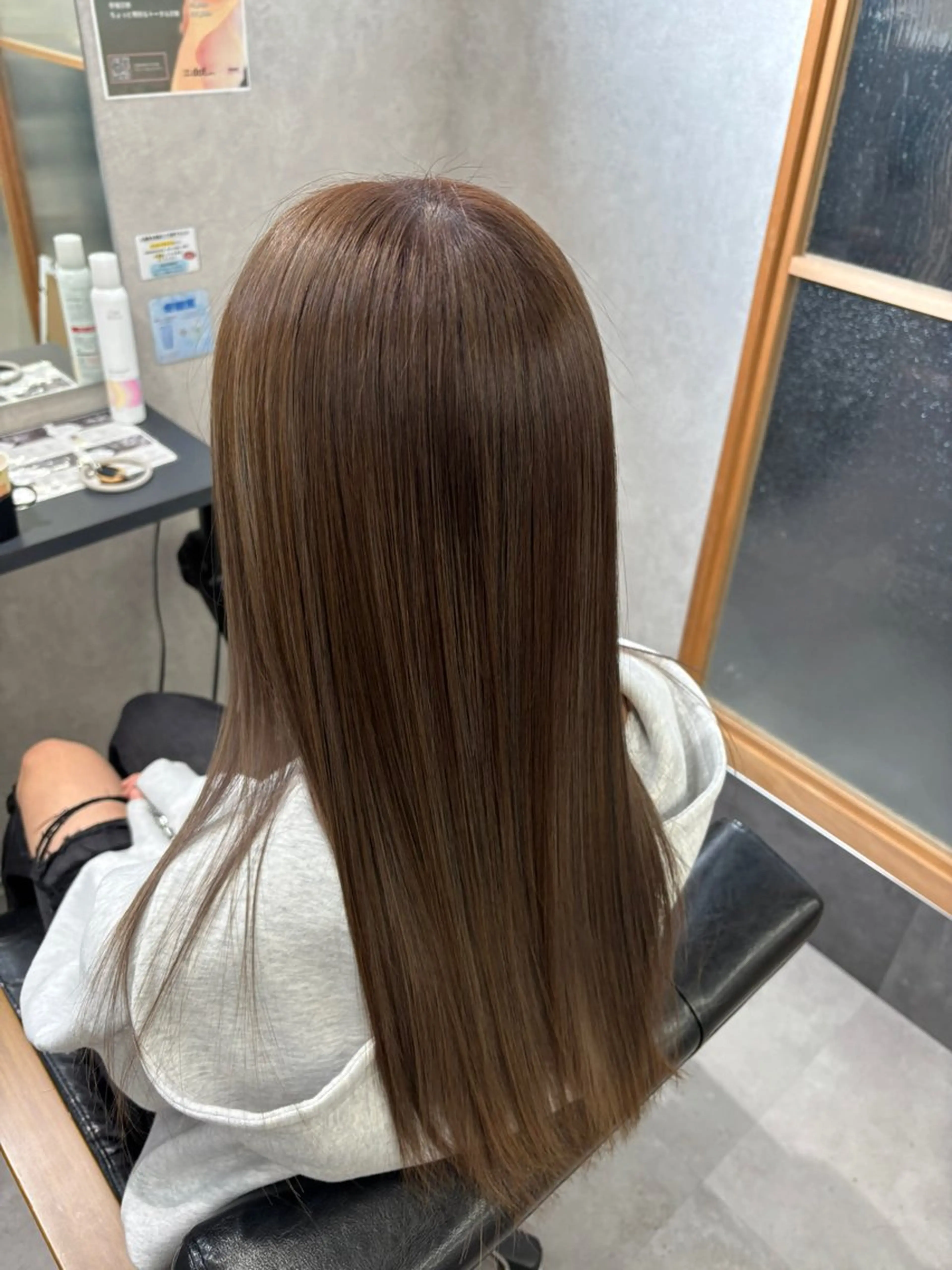 ロング カット ヘアカラー 縮毛矯正 ulu by dot.所属・かがみはやと 髪質改善/縮毛矯正のヘアスタイル
