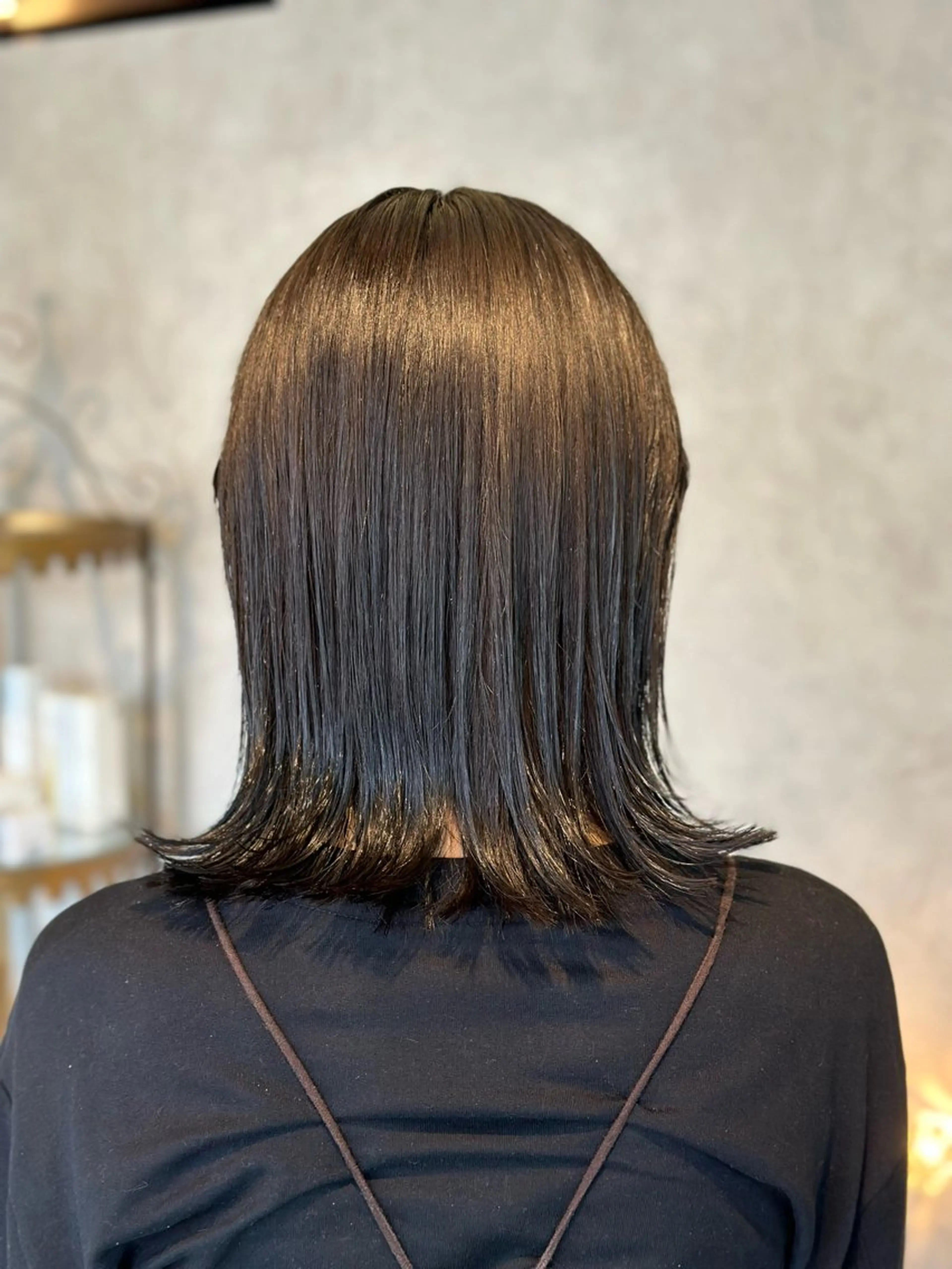 ミディアム カット ヘアカラー 縮毛矯正 トリートメント uhiyama shotarouのヘアスタイル