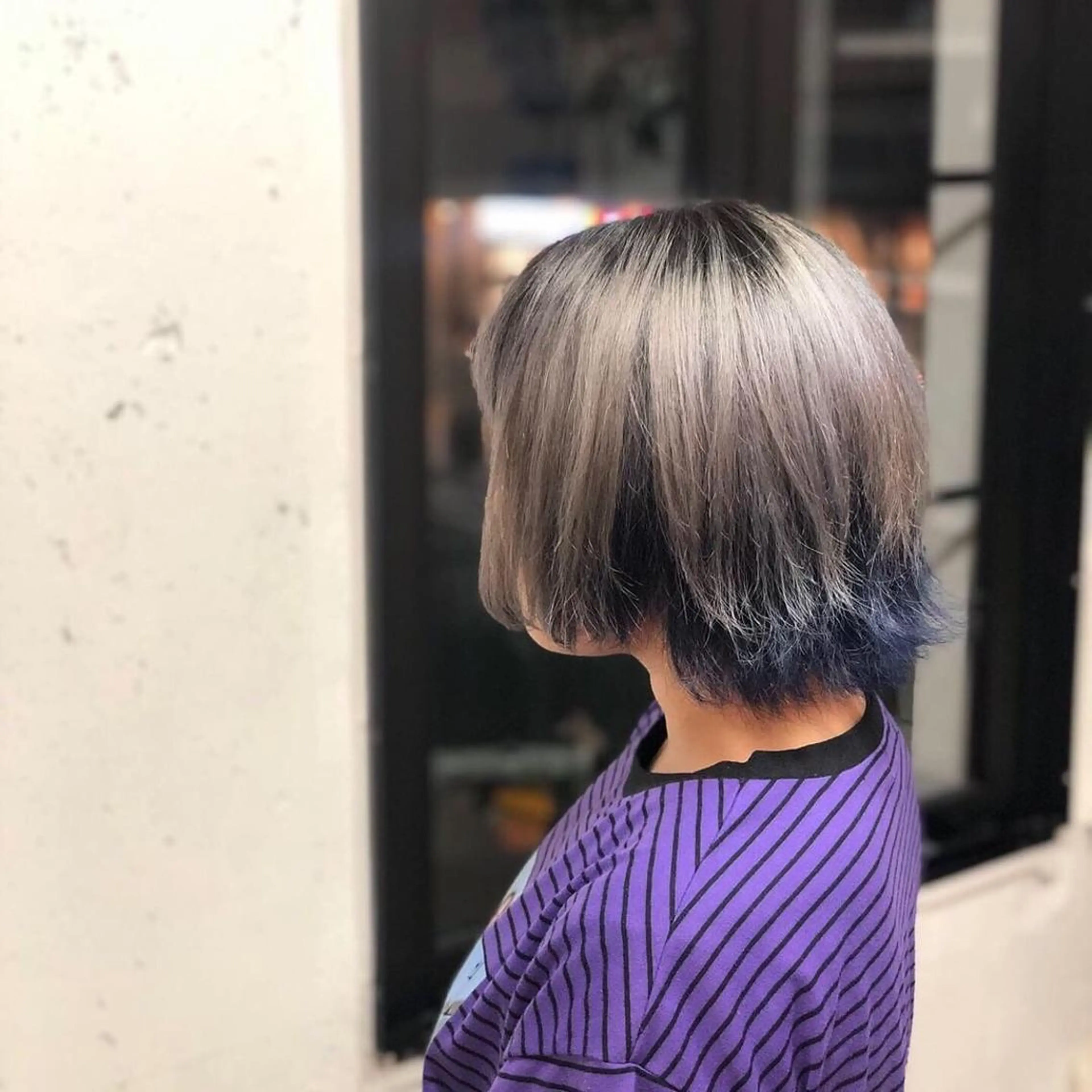 ショート カラー アッシュ ブルーカラー インナーカラー ホワイトアッシュ 田中 貴大のヘアスタイル