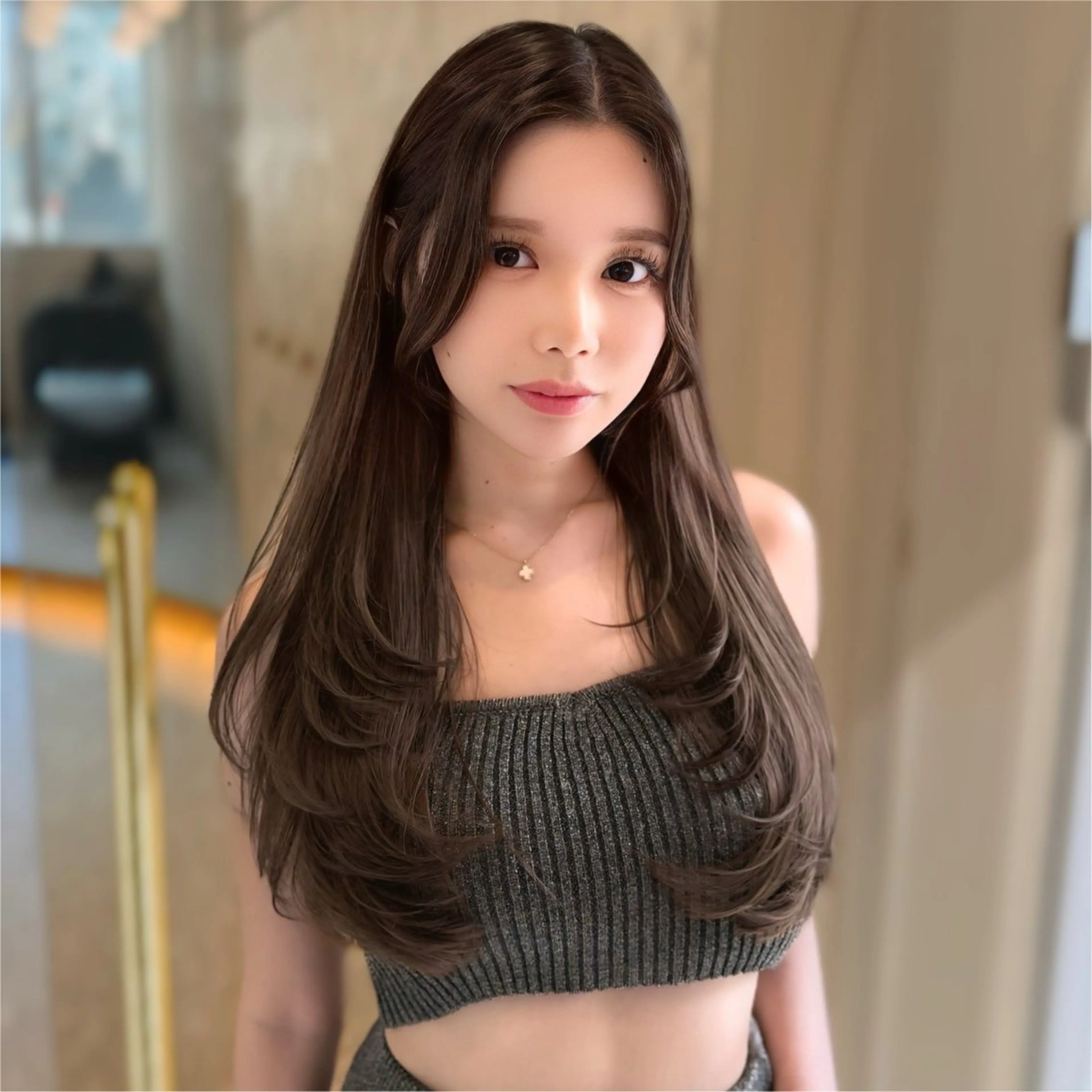 セミロング カラー カット ヘアカラー トリートメント 新宿/韓国風レイヤー 髪質改善/渋谷直樹のヘアスタイル