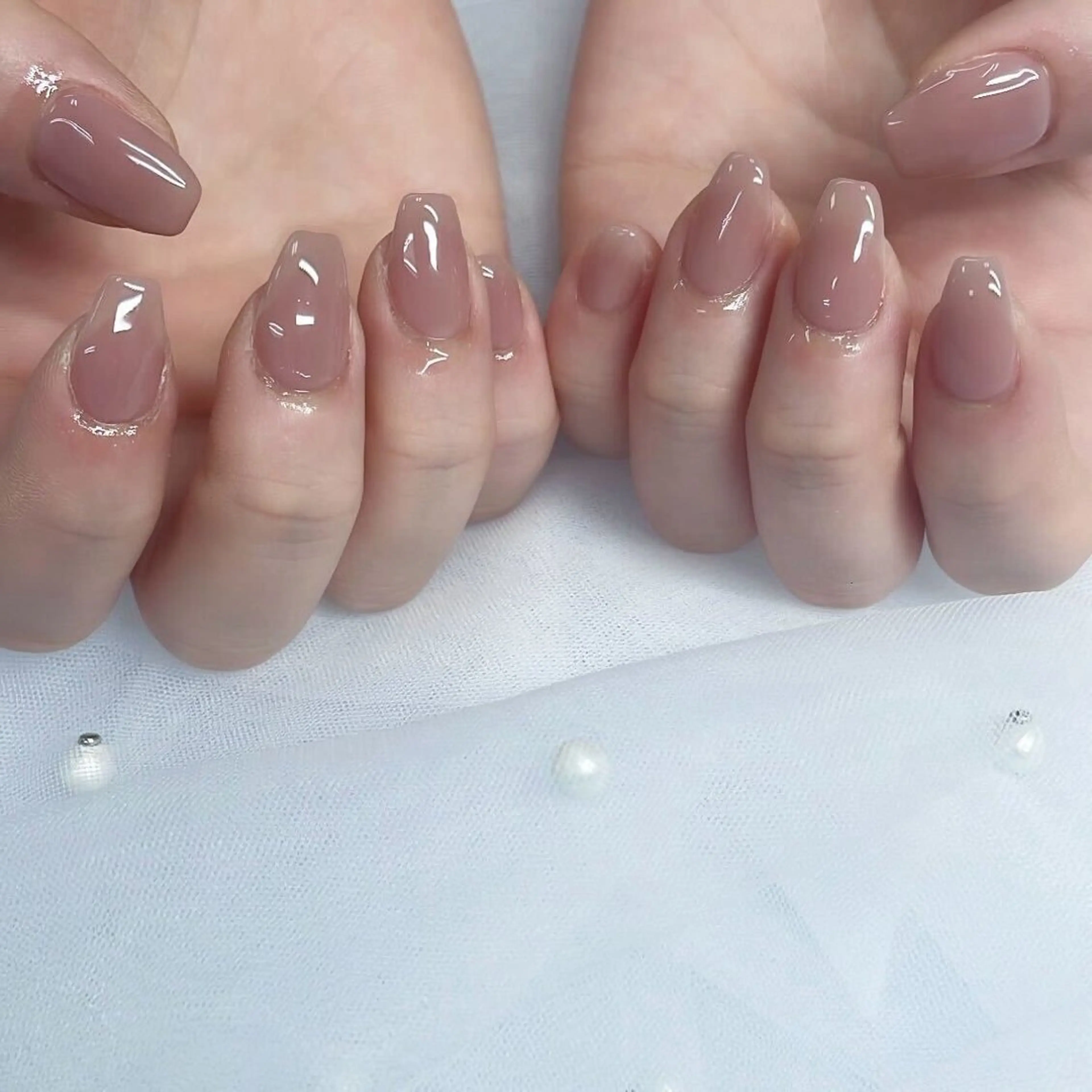 ネイル ジェルネイル ワンカラーネイル パラジェル Nail Neige🐈🌙のネイルデザイン