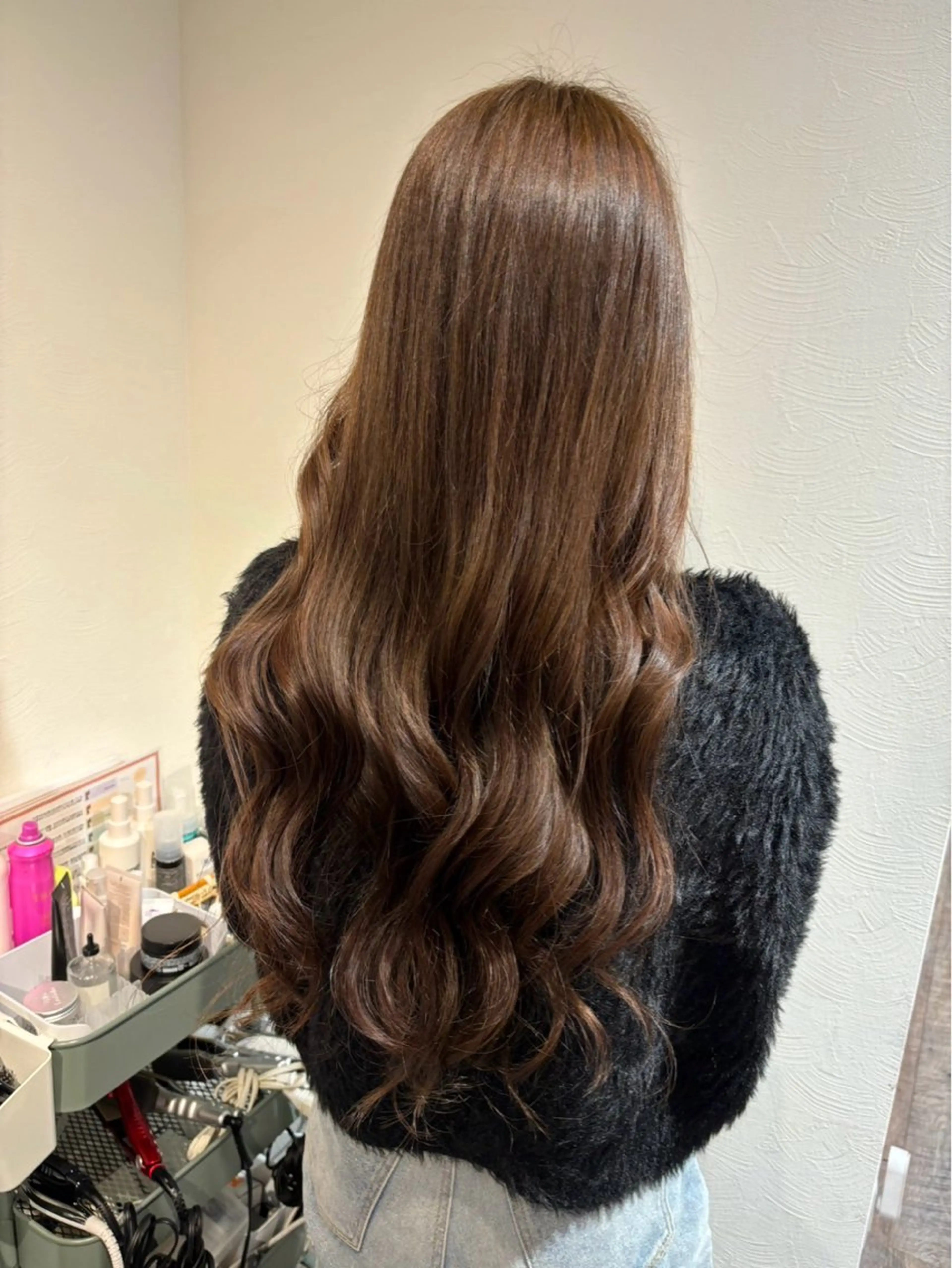 ロング カラー ブリーチ ブラウンカラー ブリーチなしカラー ふじた/透明感カラー レイヤーカットのヘアスタイル
