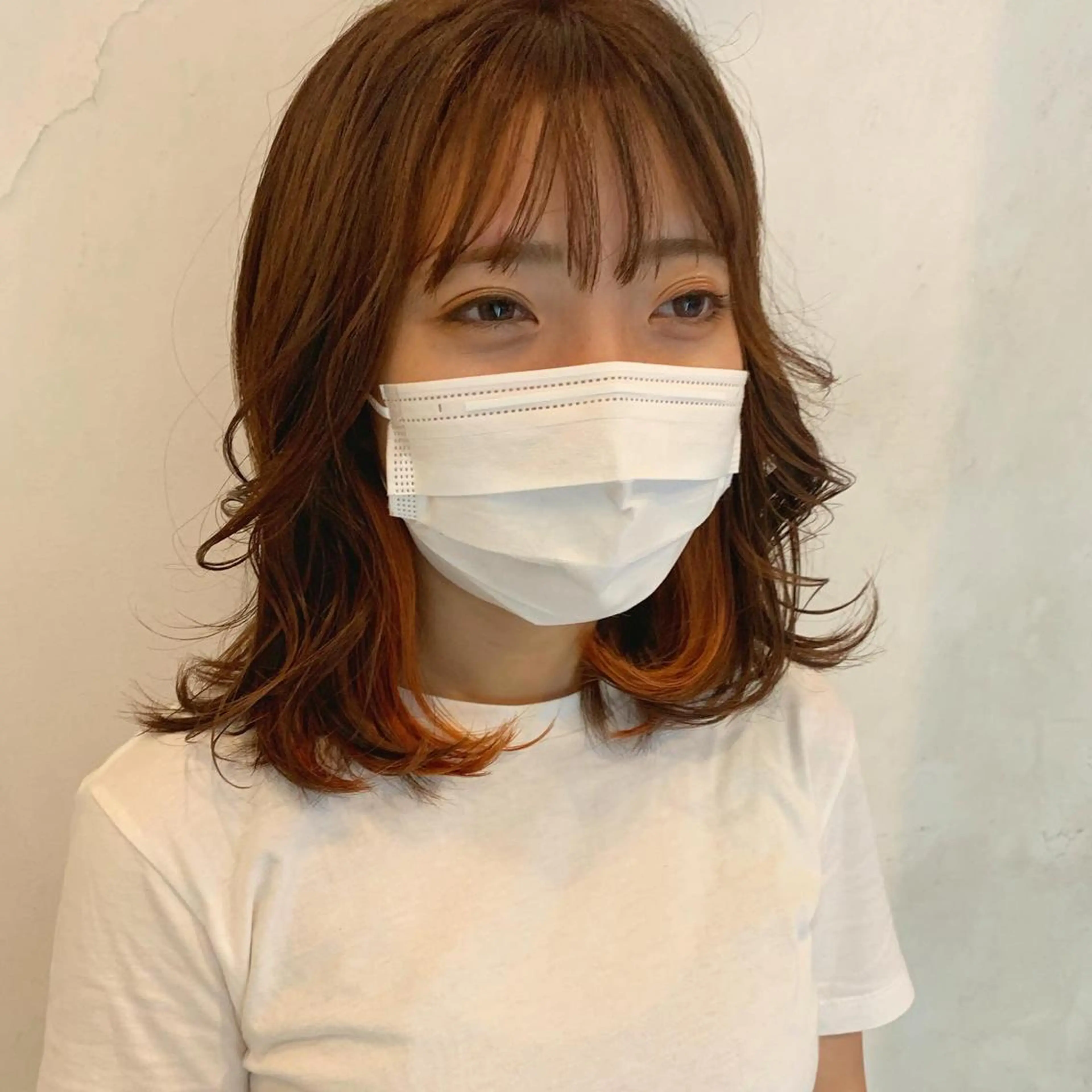 セミロング カラー ヘアカラー 似合わせカットカラー ♡佐藤捺美のヘアスタイル