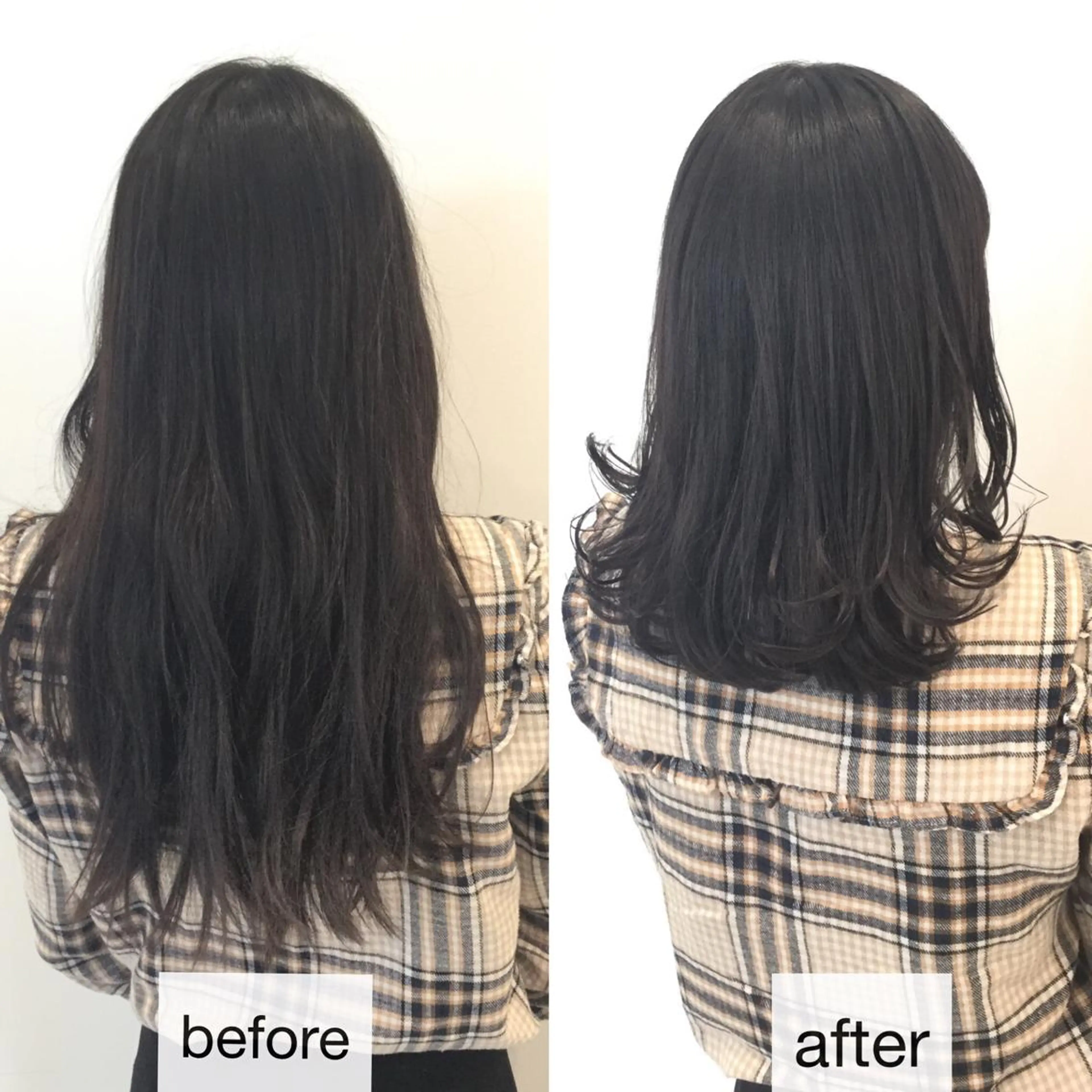 セミロング 髪質改善カラー ショートボブ専門のヘアスタイル