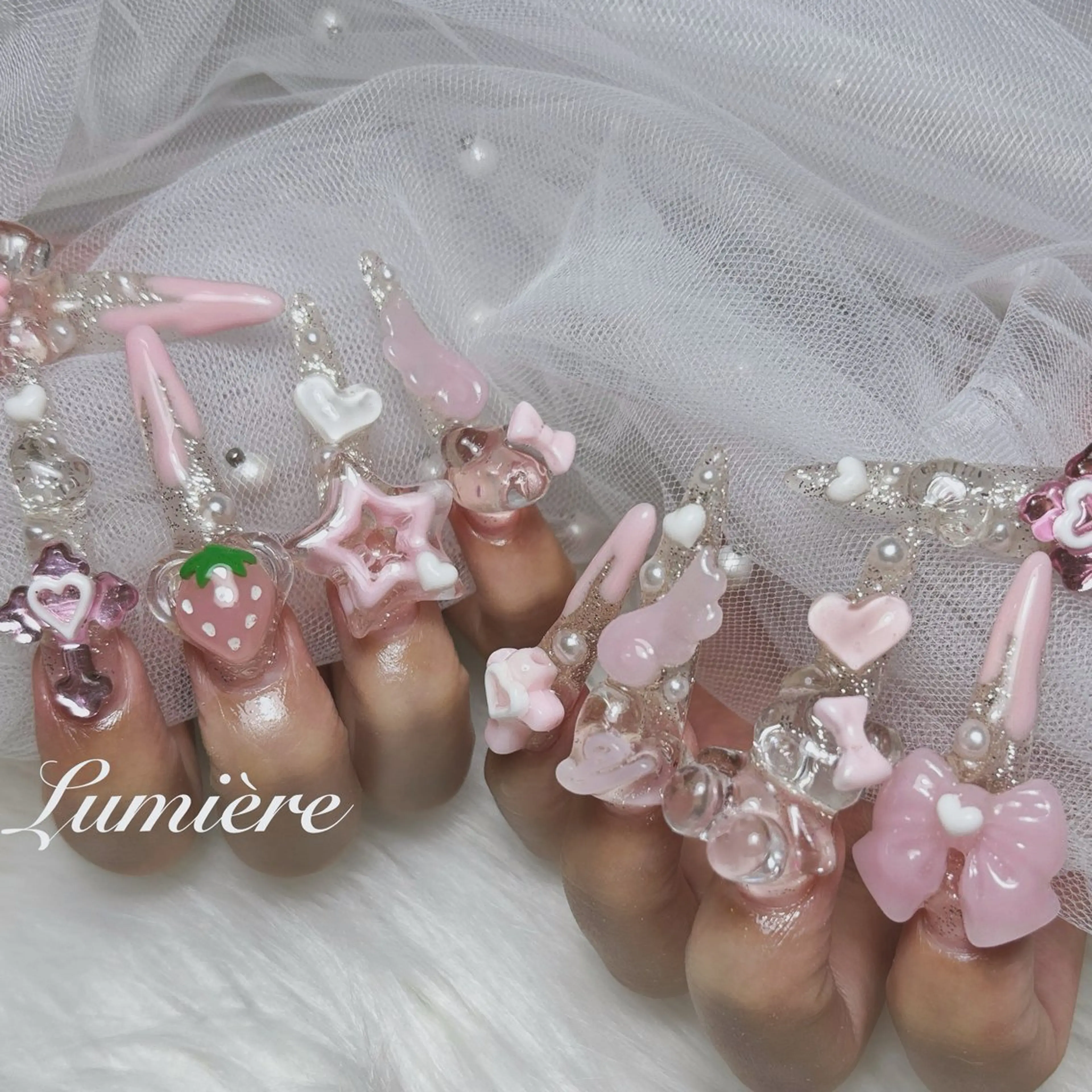 ネイル ロングネイル スーパーロングネイル ハンドネイル Lumière/ 超ロング/ワンホンのネイルデザイン