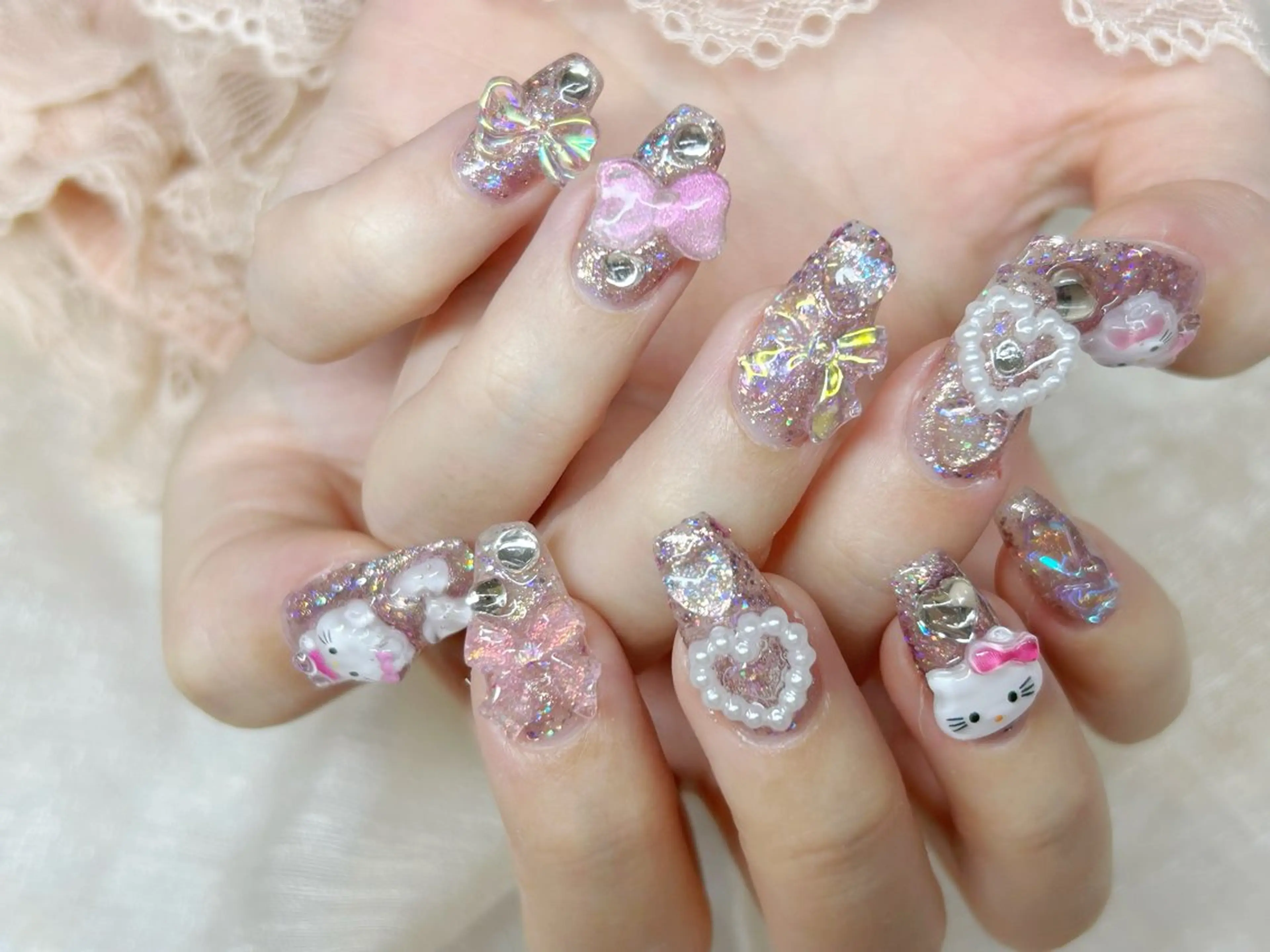 ネイル アートネイル 成人式 長さ出し フットネイル マグネットネイル ハンドネイル Lino Nailのネイルデザイン