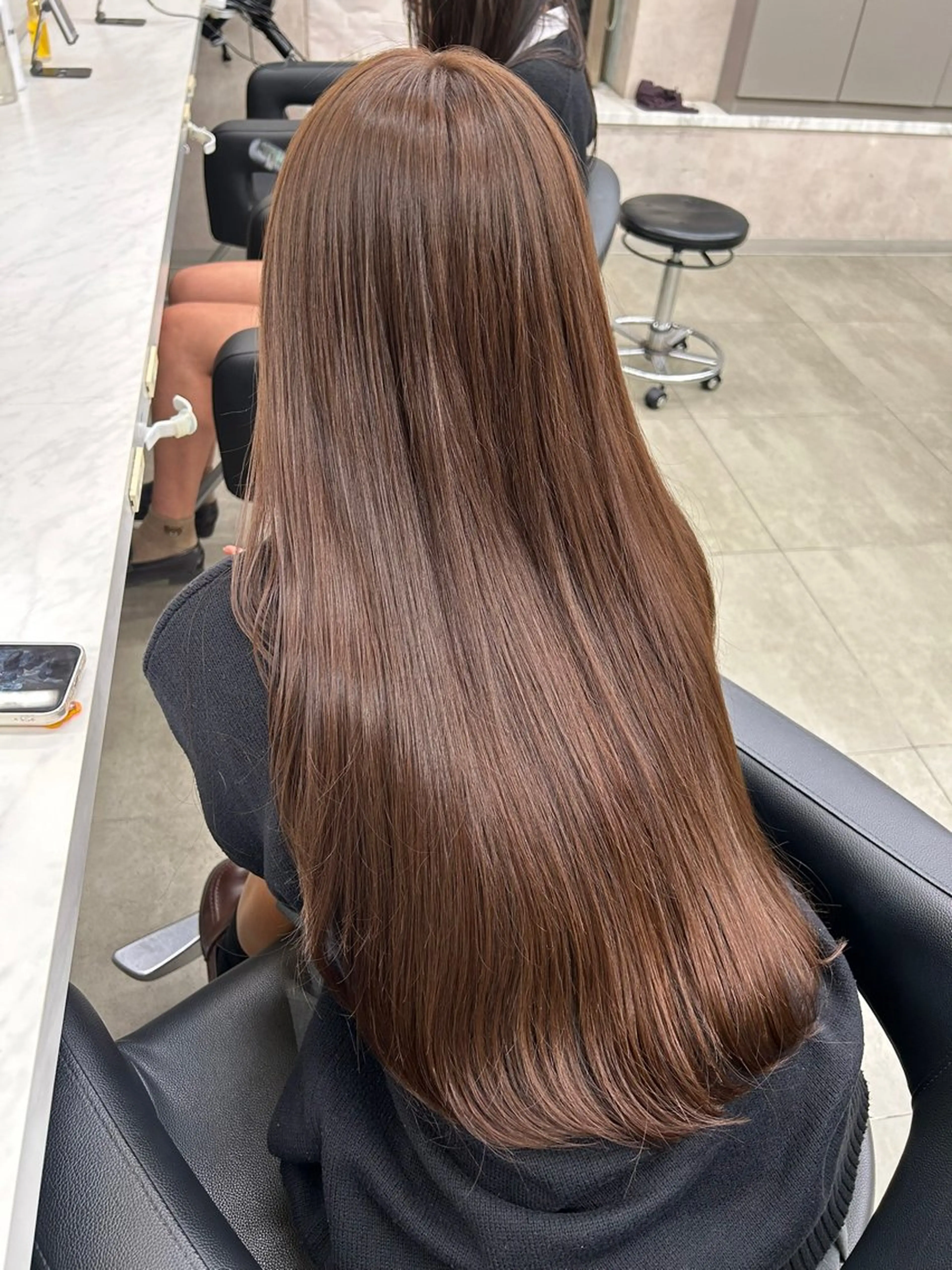 ロング カラー カット ヘアカラー トリートメント ヘッドスパ ヘアセット 🥯縮毛/レイヤー/ ベージュヘア🥯のヘアスタイル