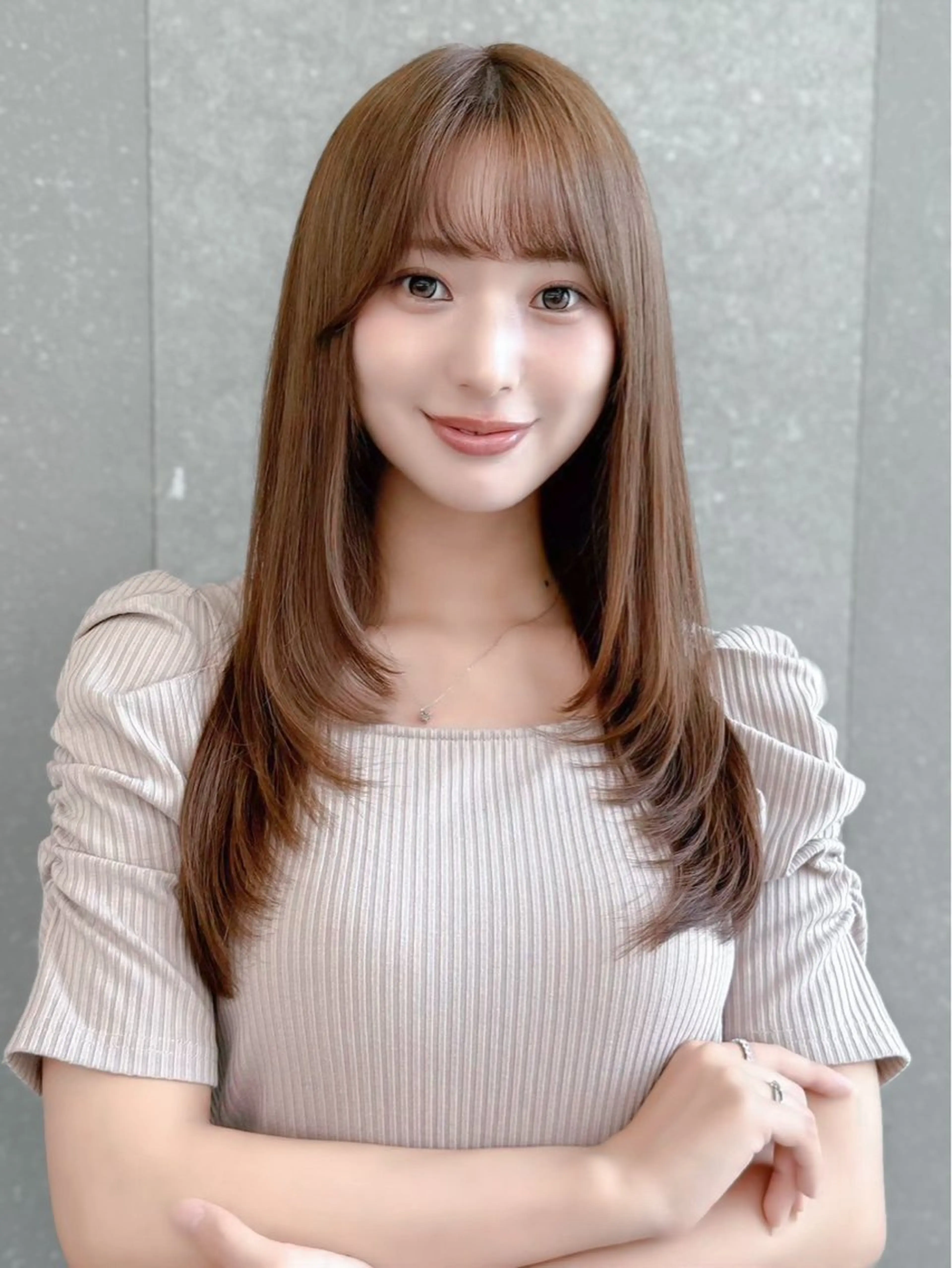 ロング カット ヘアカラー トリートメント 久米 春輝のヘアスタイル