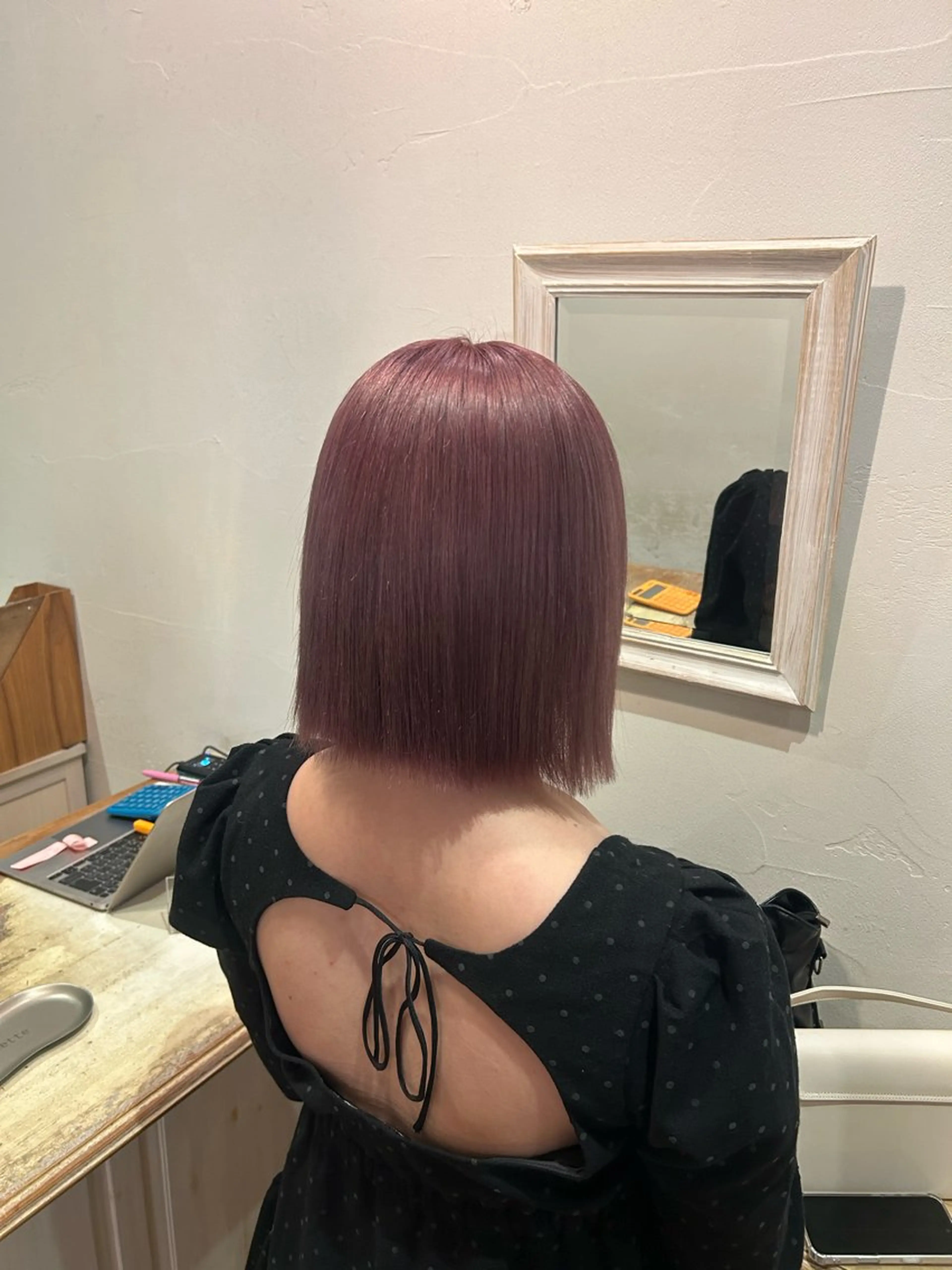 カラー ピンクカラー 水口 琉那のヘアスタイル
