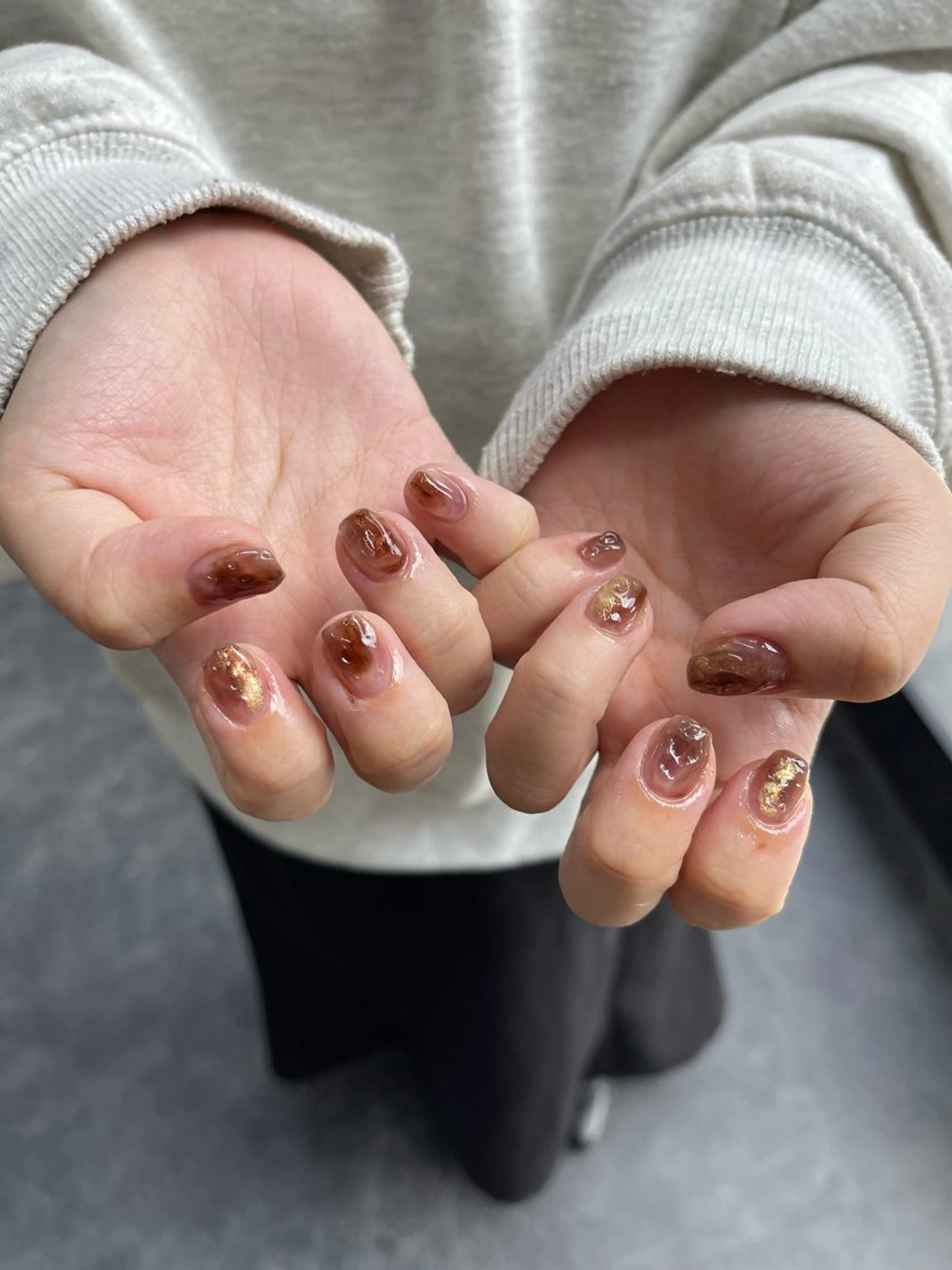 ネイル フレンチネイル マグネットネイル ニュアンスネイル ワンカラーネイル ハンドネイル GRANDE大須 Cecil💜のネイルデザイン