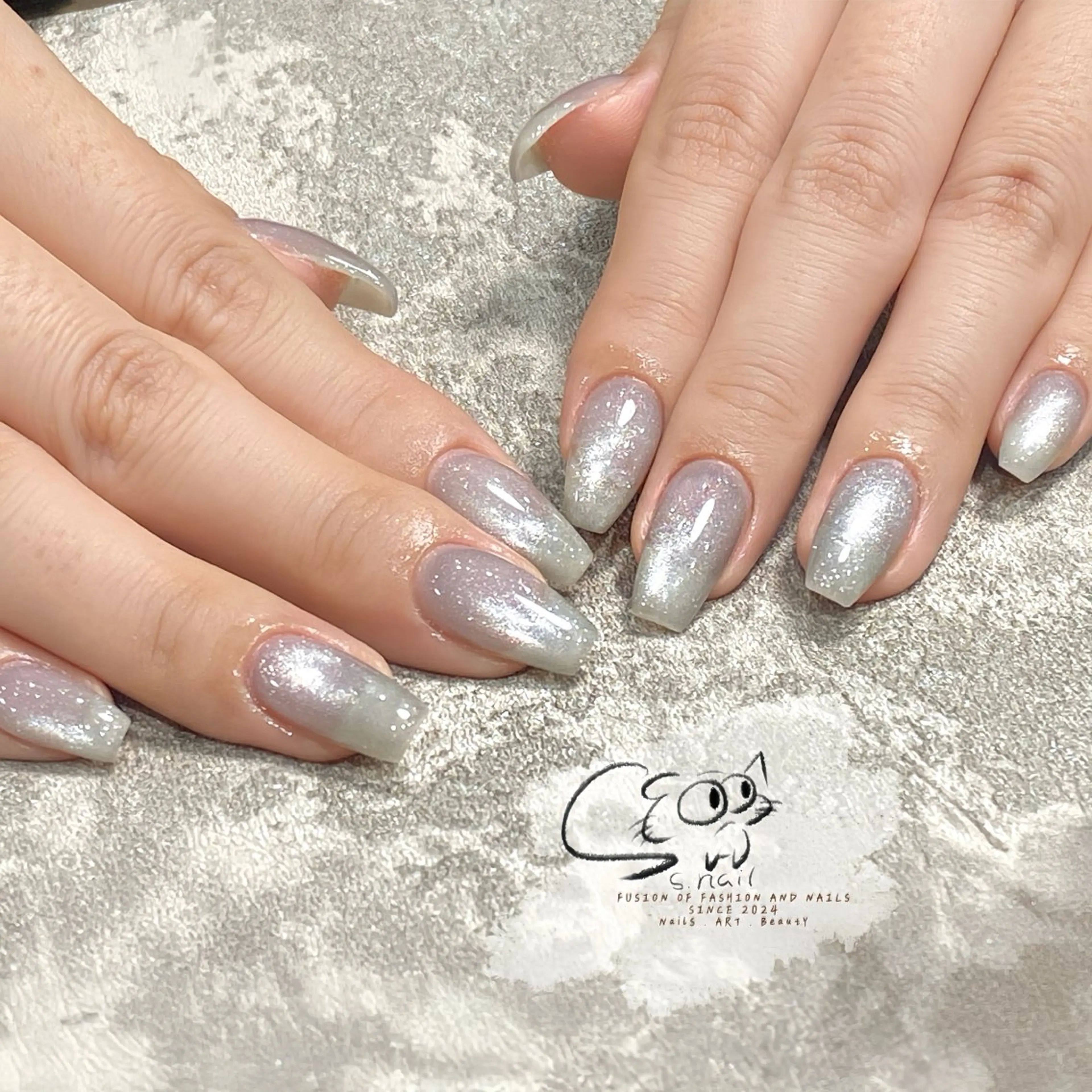 ネイル フレンチネイル ジェルネイル キラキラネイル ラメ(グリッター) マグネットネイル S.nail _のネイルデザイン