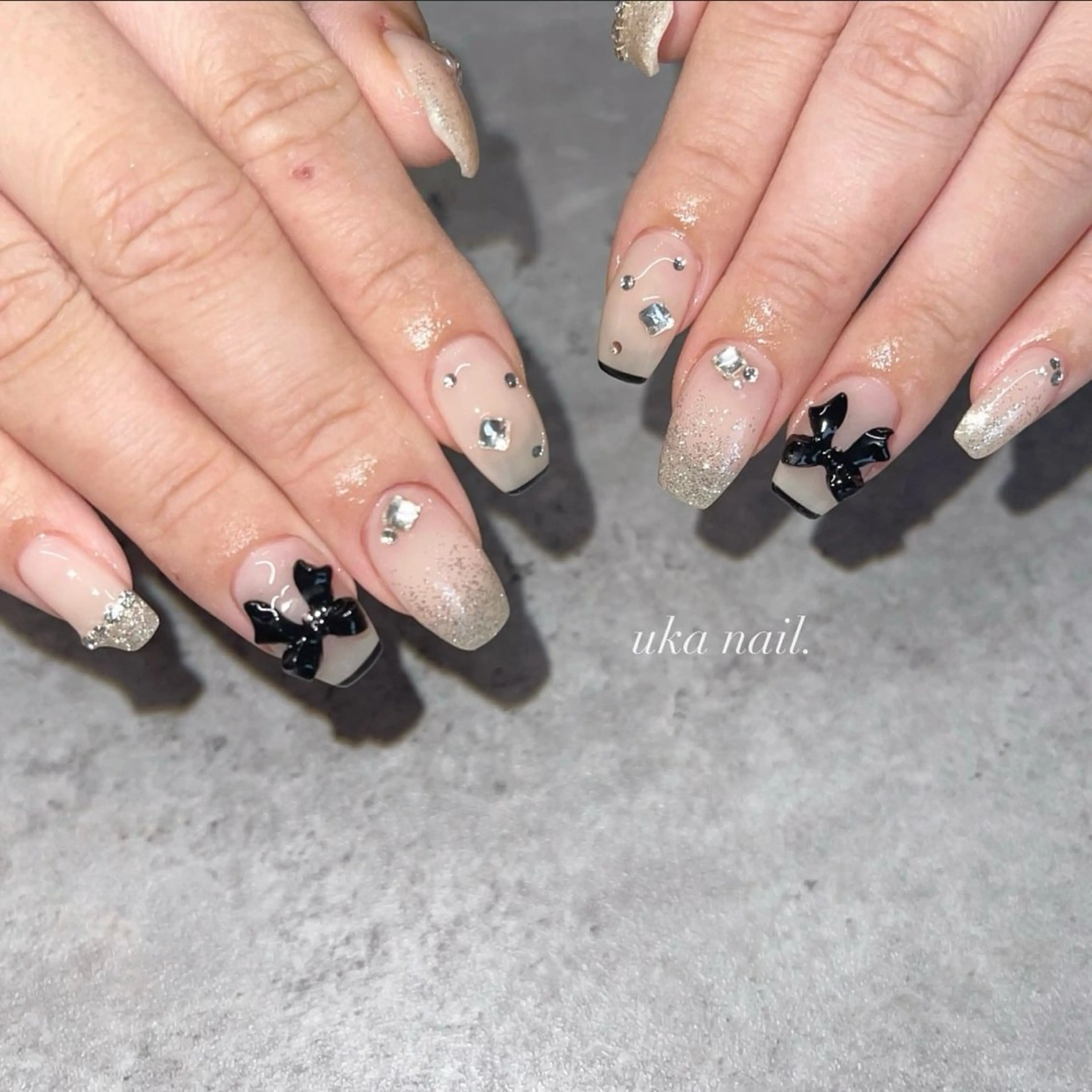 ネイル リボン ハンドネイル uka nailのネイルデザイン
