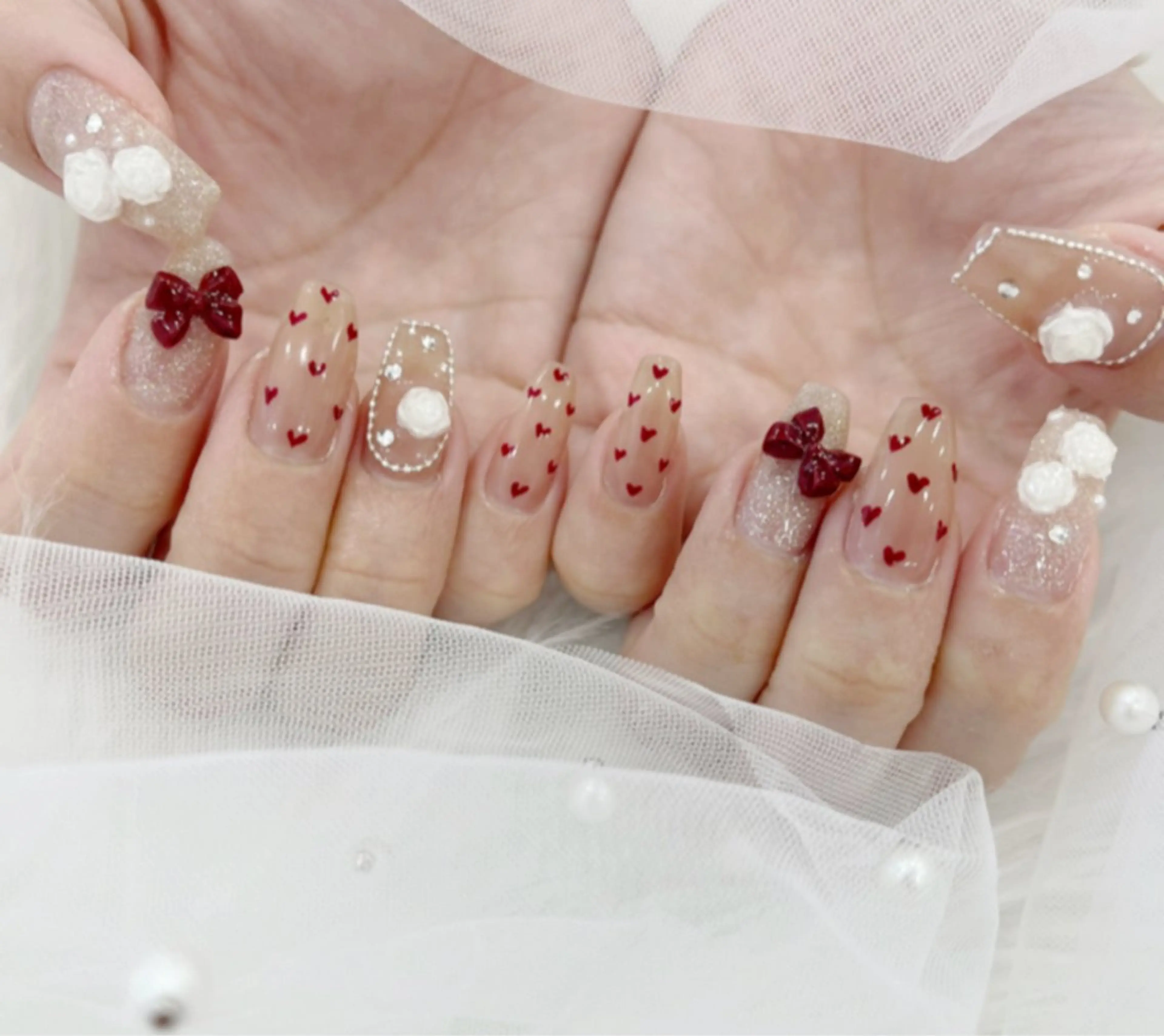 ネイル 長さ出し フットネイル ジェルネイル 韓国ネイル マグネットネイル #Amin nail salonのネイルデザイン