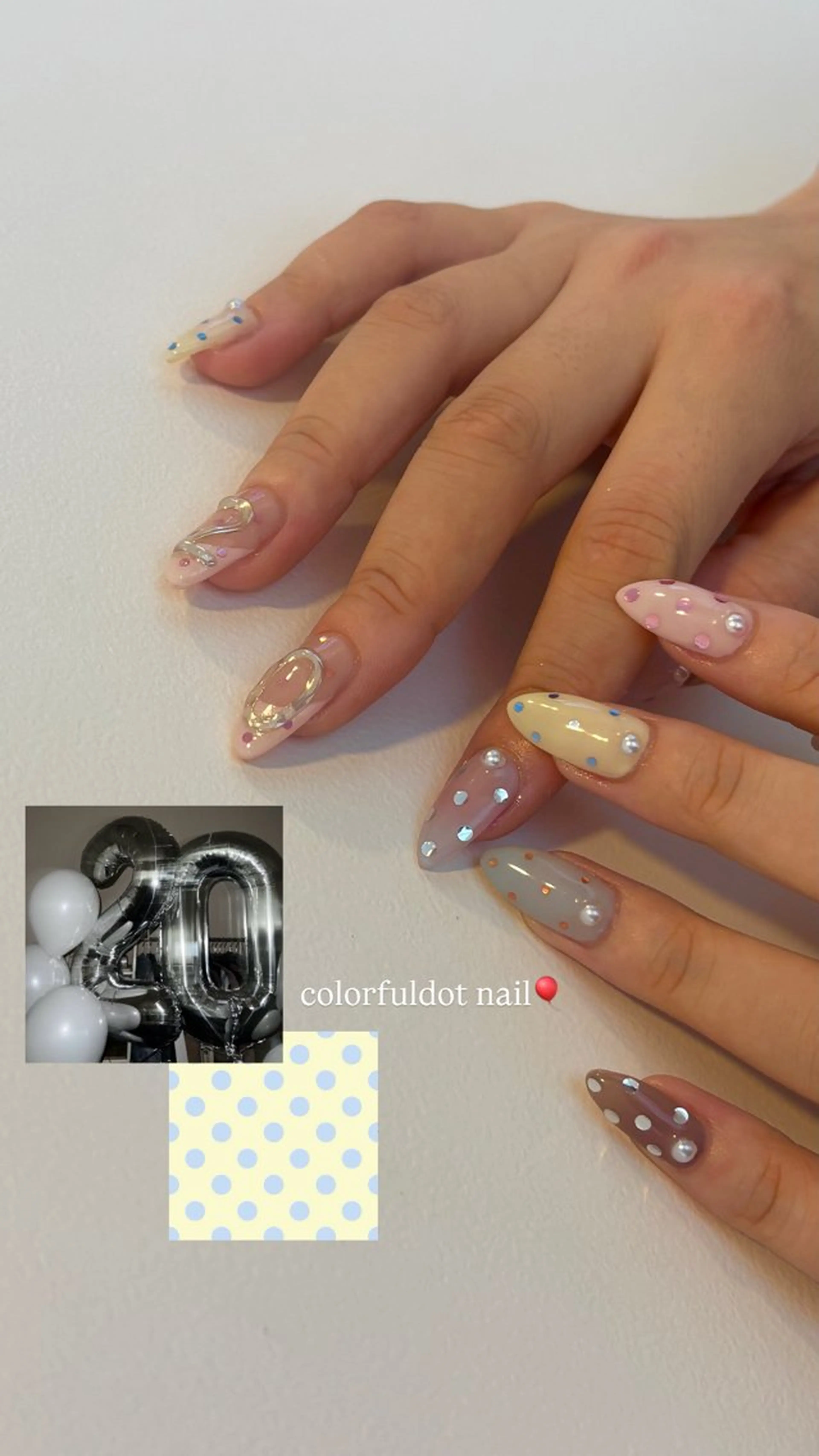 ネイル ドット ハンドネイル Maede Kanaのネイルデザイン