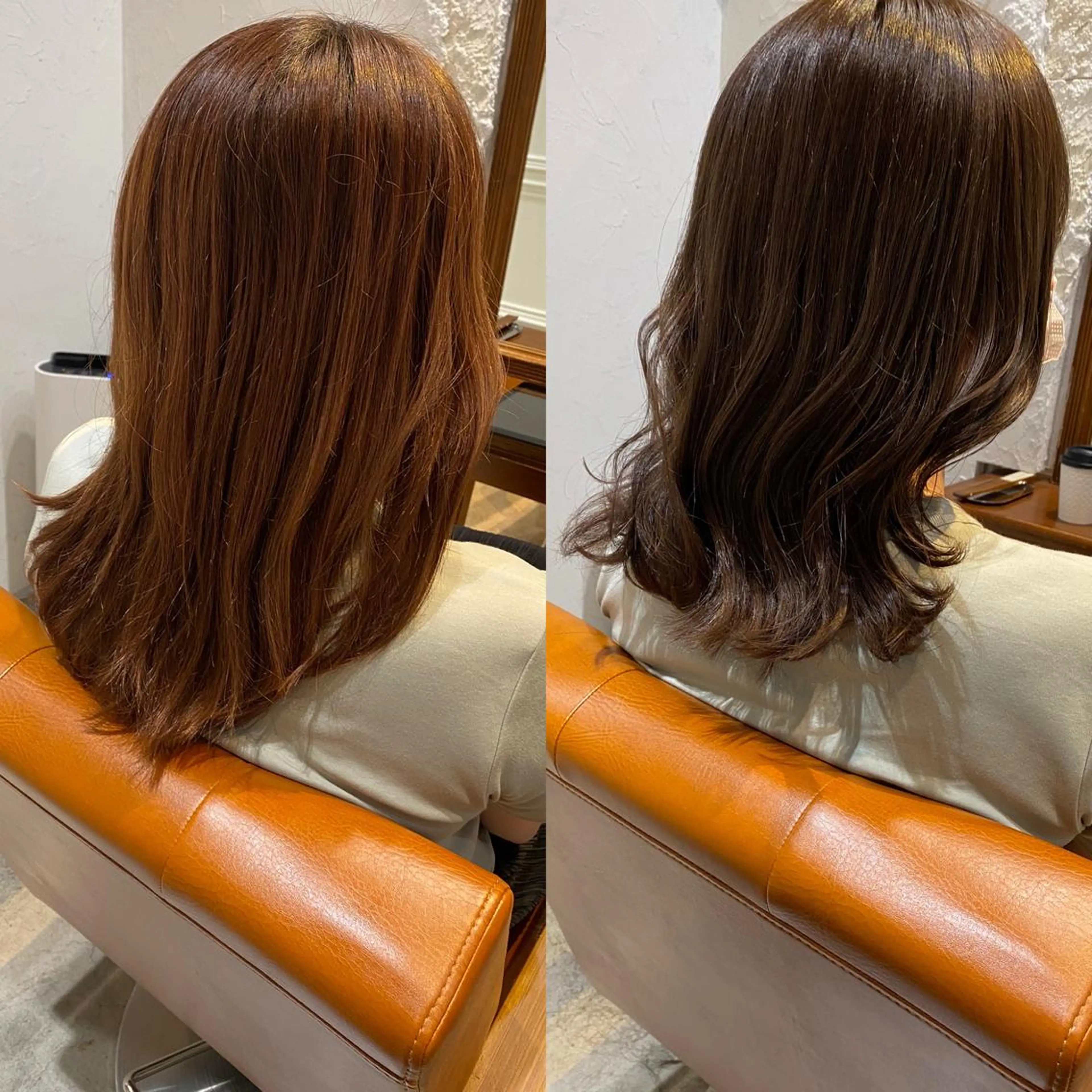 ミディアム カラー ヘアアレンジ アッシュ アッシュブラウン ブラウンカラー くびれヘア カット ヘアカラー トリートメント ヘッドスパ 小林 佳祐のヘアスタイル