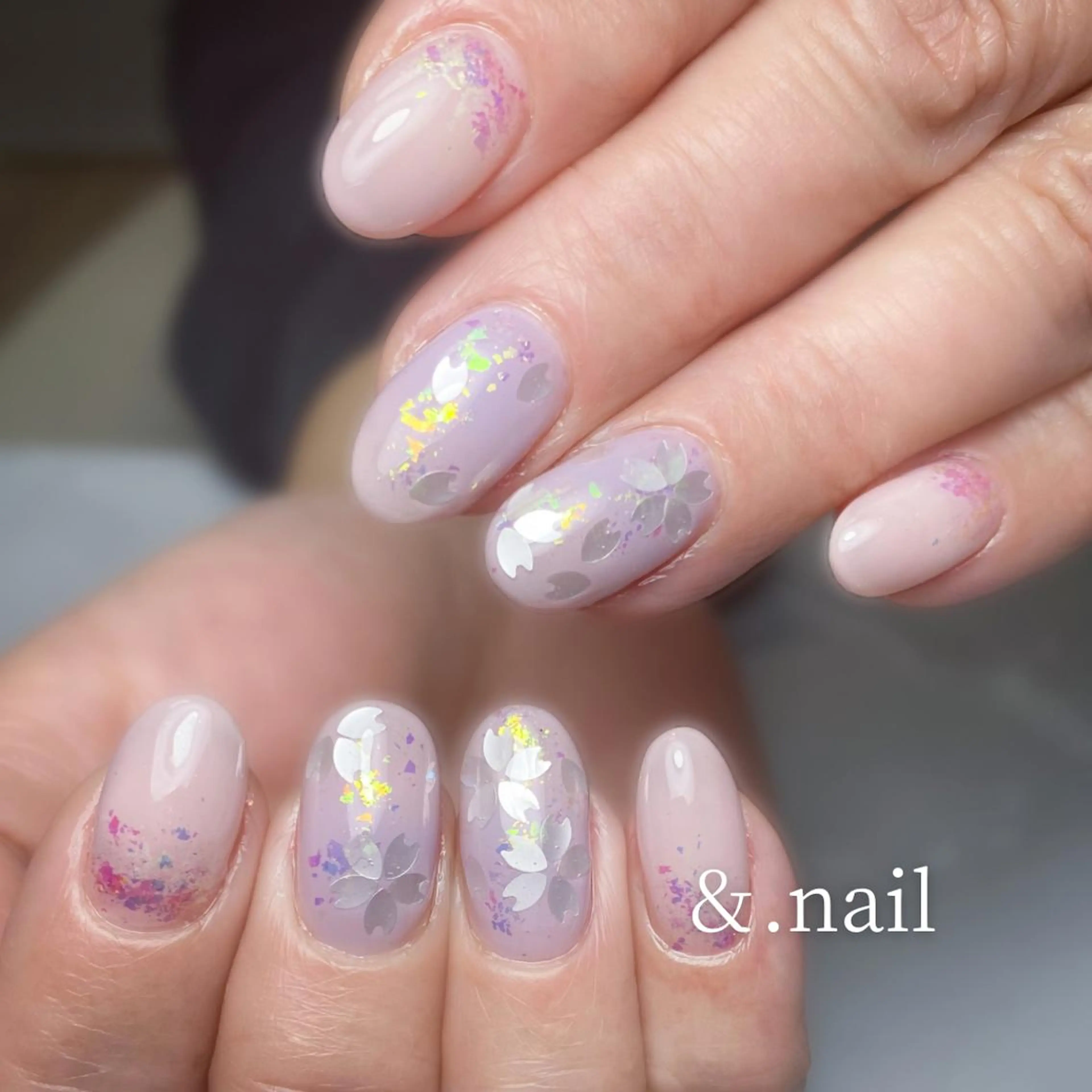 ネイル 桜ネイル ハンドネイル &.nail/ ニュアンス/持込み可のネイルデザイン
