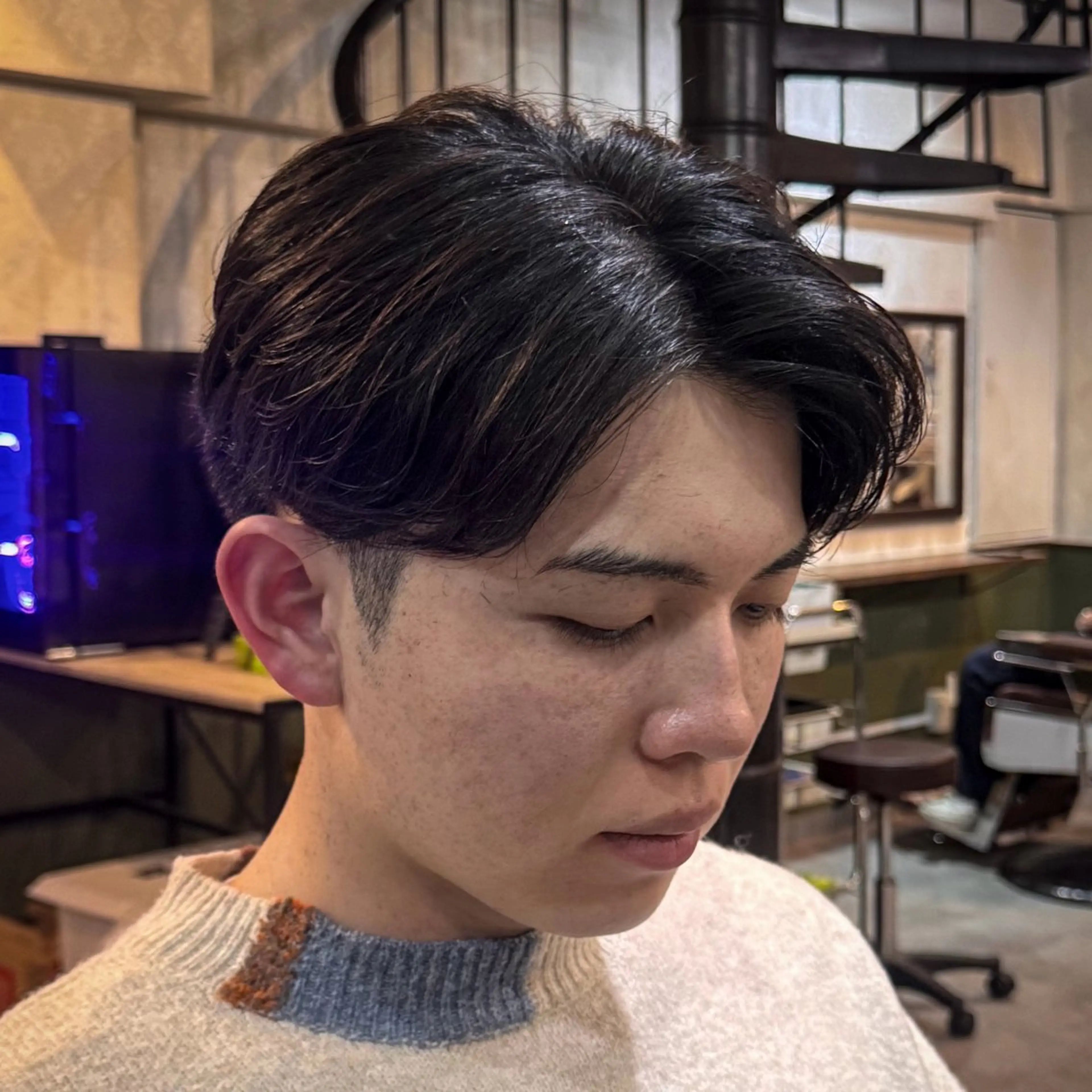 ショート メンズ センターパート ショートヘア カット 立川メンズカット/ メンズパーマ💈三上のヘアスタイル