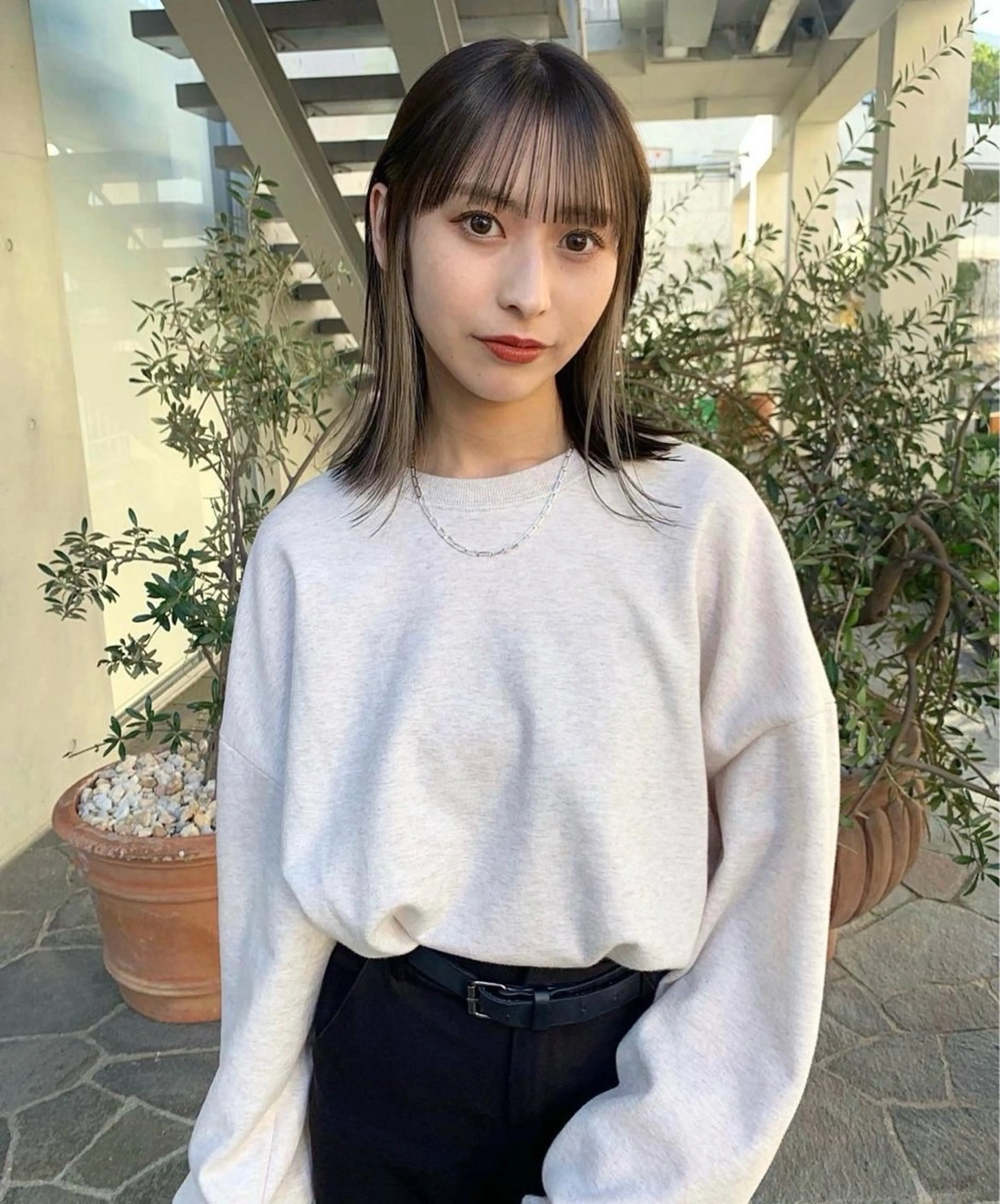 セミロング ヘアカラー SCENE 髪質改善 シーンのヘアスタイル