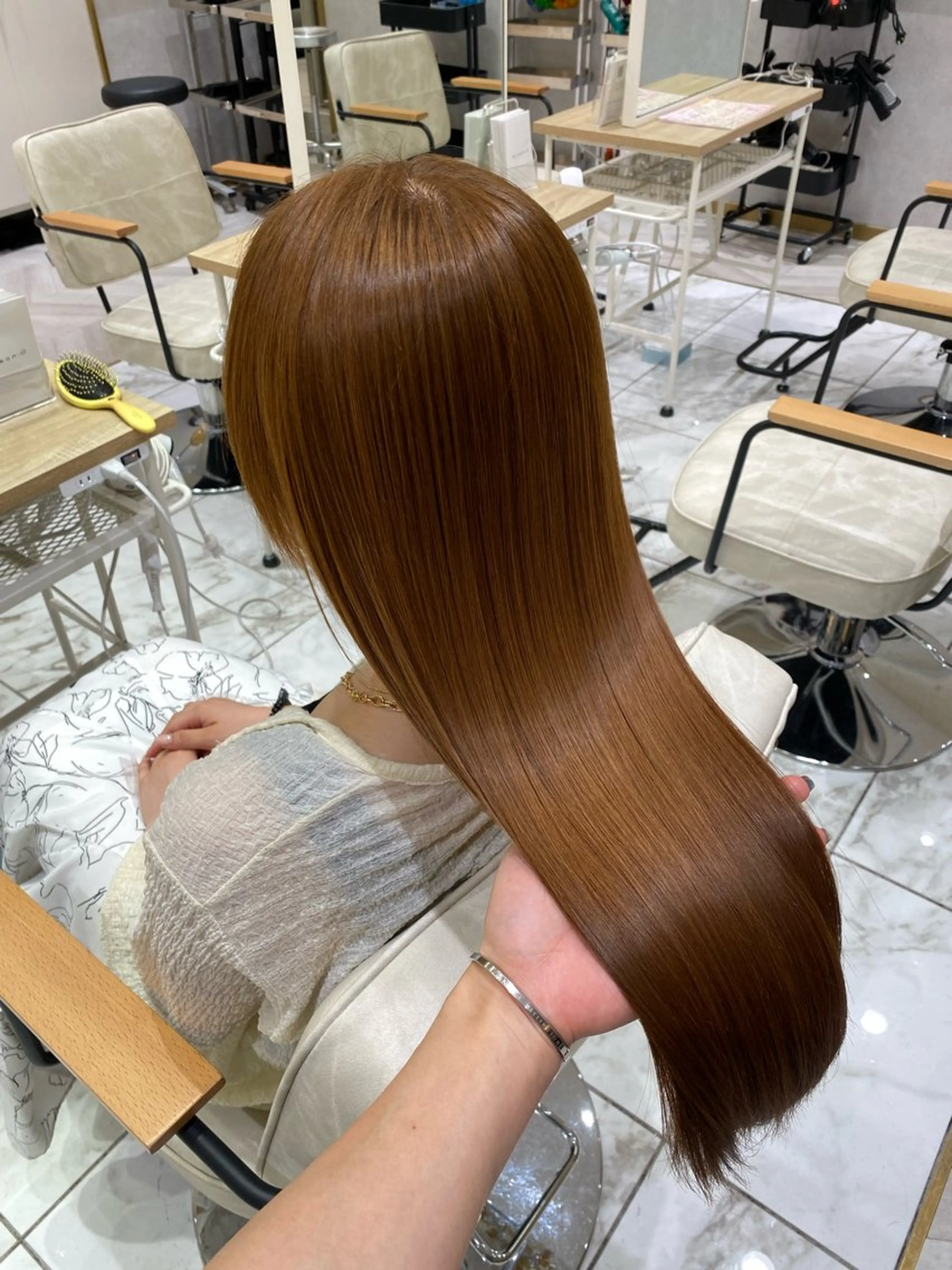 カラー ヘアカラー トリートメント hina☺︎ 髪質改善/ストレートのヘアスタイル