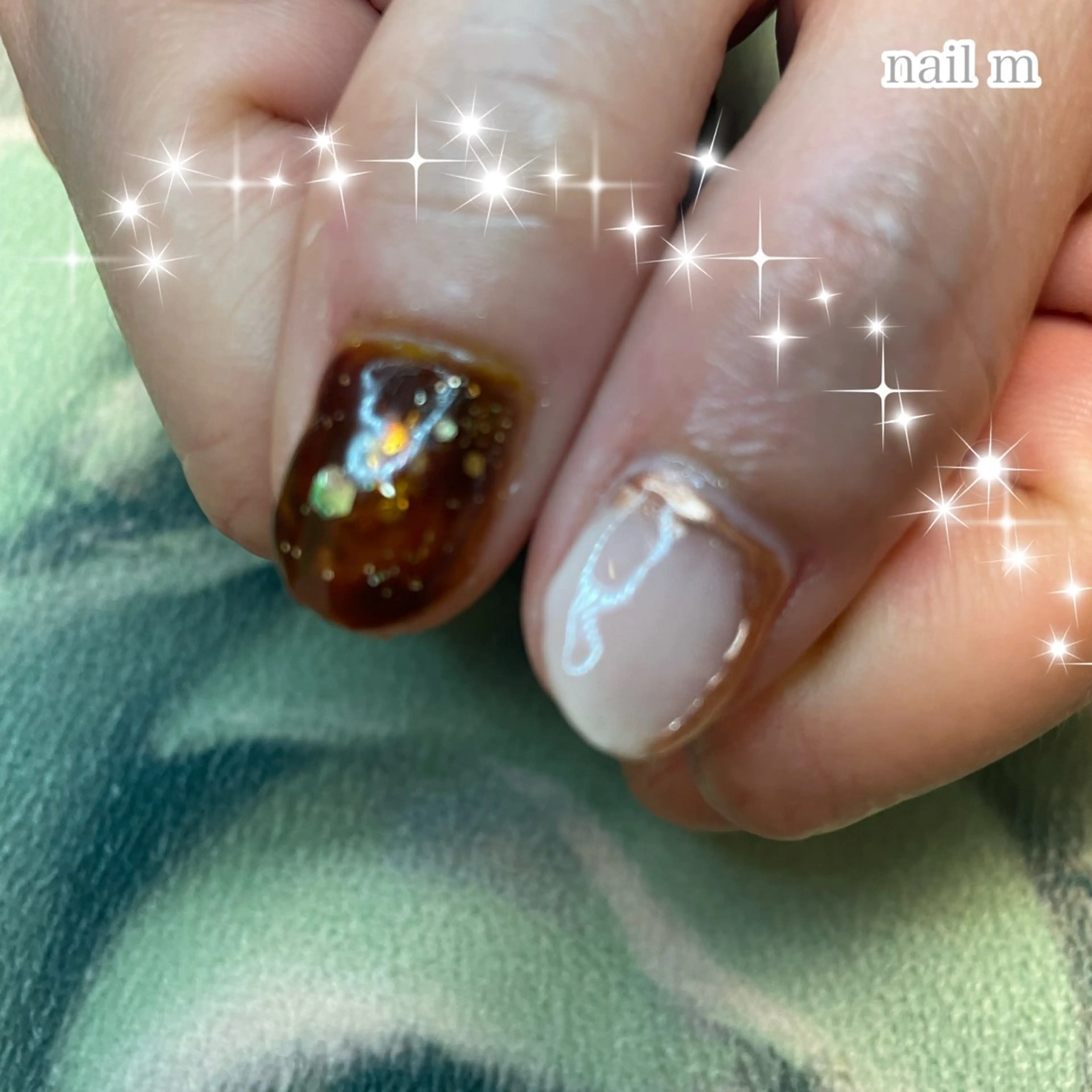 ネイル べっ甲ネイル ホログラムネイル ミラーネイル NAIL★M 真紀のネイルデザイン
