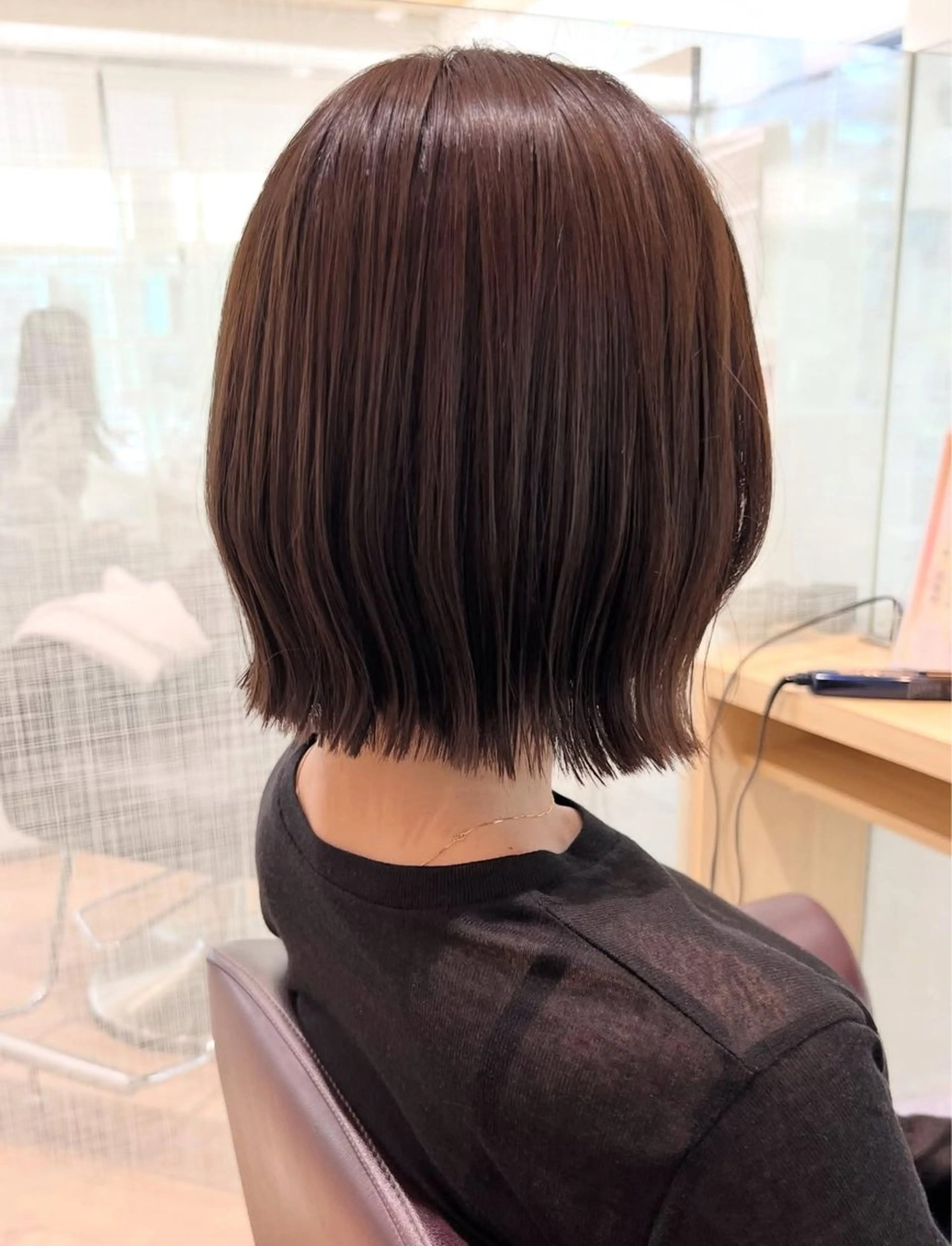 ショート ボブ くびれヘア 外ハネヘア カット 加納千華 /ボブ/ぱつっとボブのヘアスタイル
