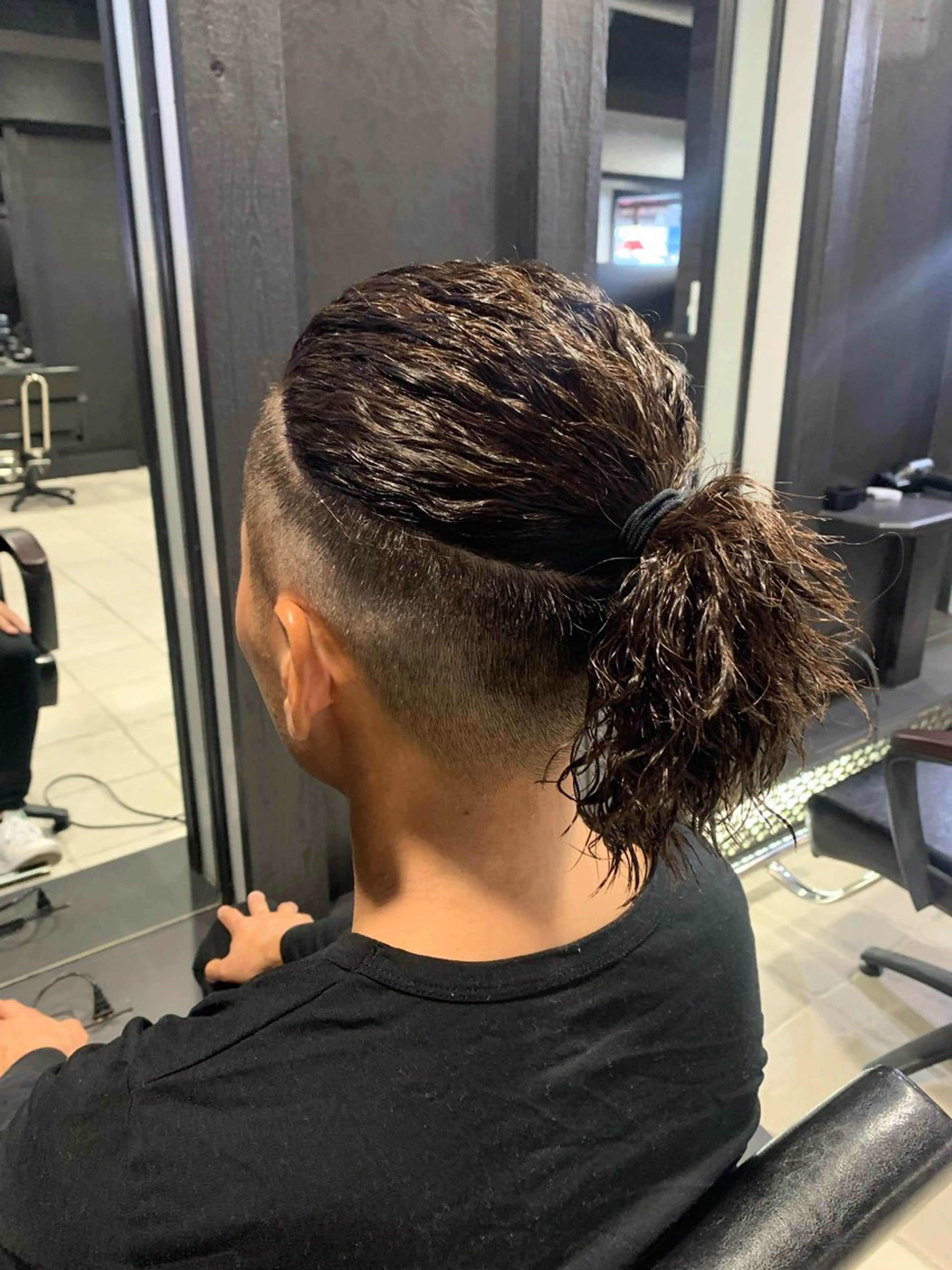 セミロング メンズ マンバンヘア メンズパーマ/難波/ 心斎橋　室園亮佑のヘアスタイル