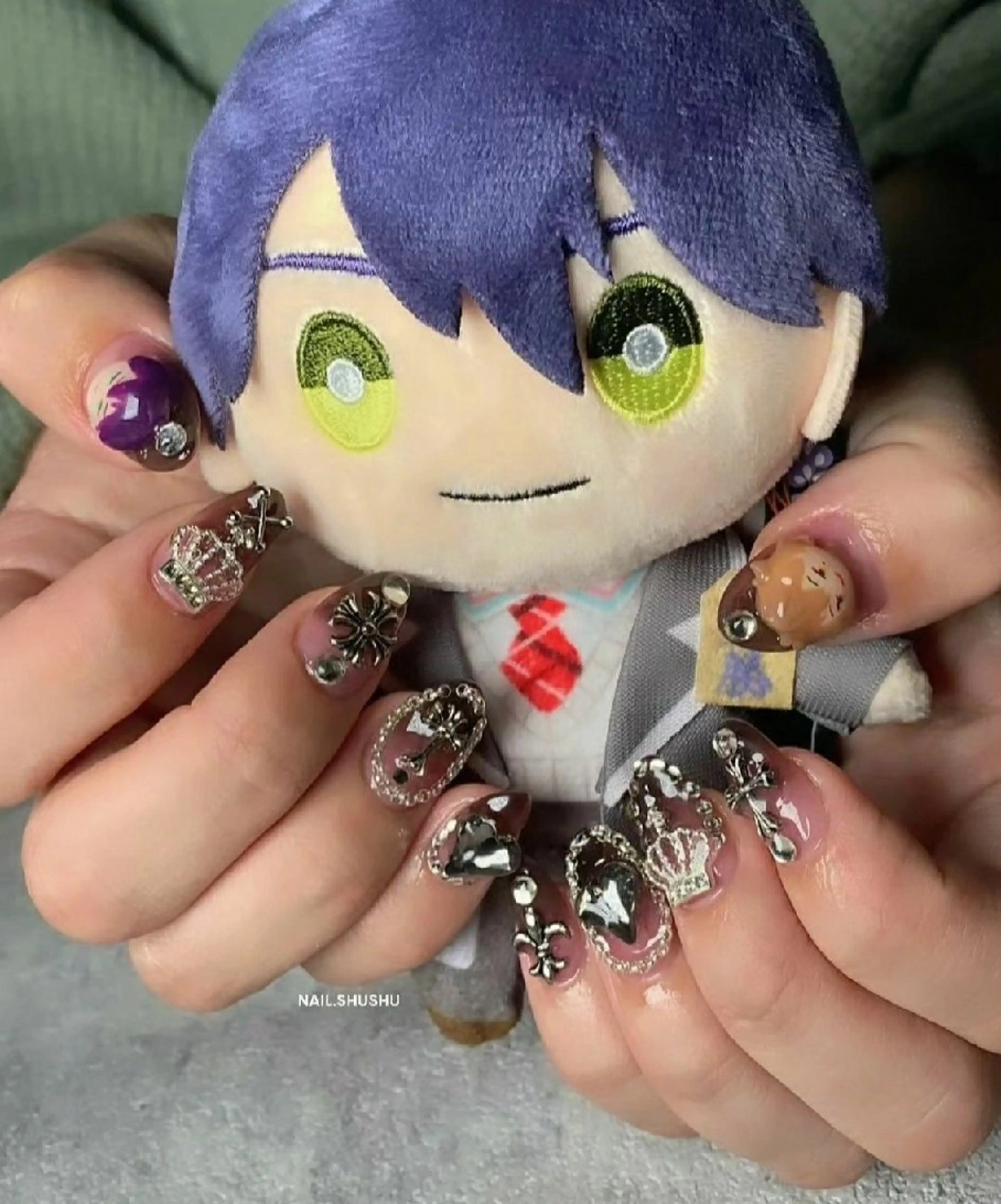 ネイル 持ち込み ニュアンスネイル ワンカラーネイル シンプルネイル 冬ネイル 3dパーツ/流行り 👧shushu❤️のネイルデザイン