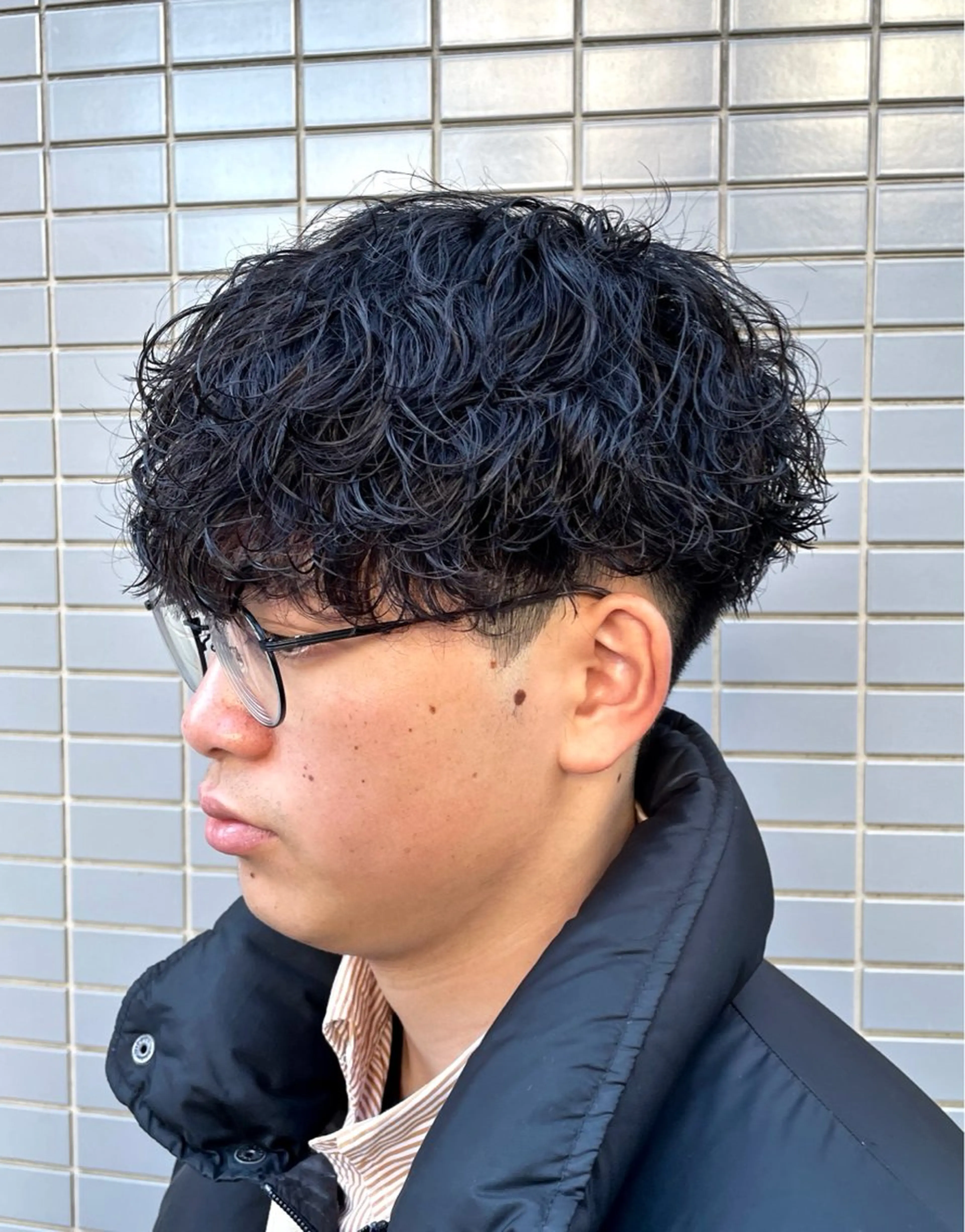 ショート パーマ スパイラルパーマ メンズパーマ梅田 ・川副史晶のヘアスタイル