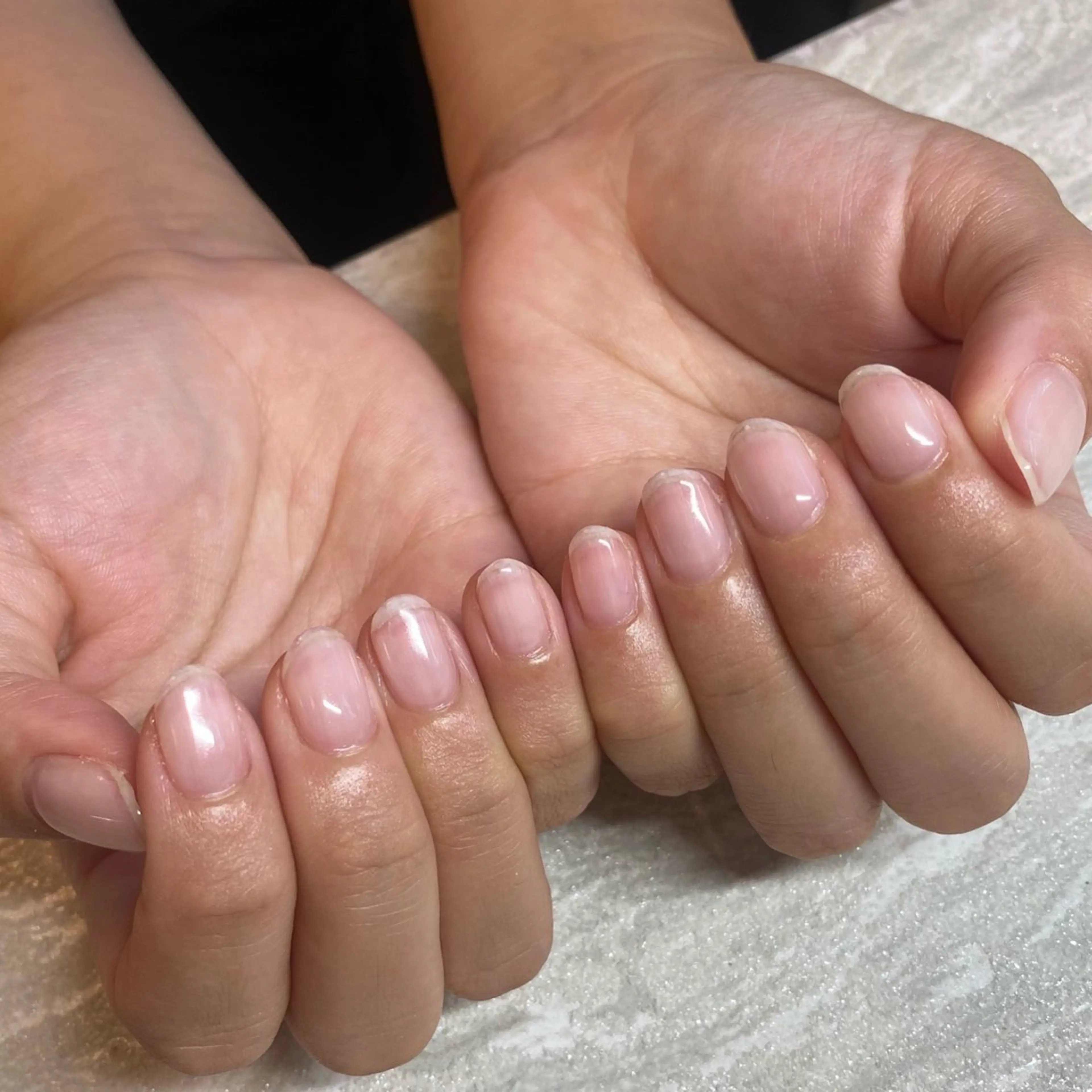 《minimo限定価格》クリア/自爪風🩵(ソフトジェルオフ込み)の写真