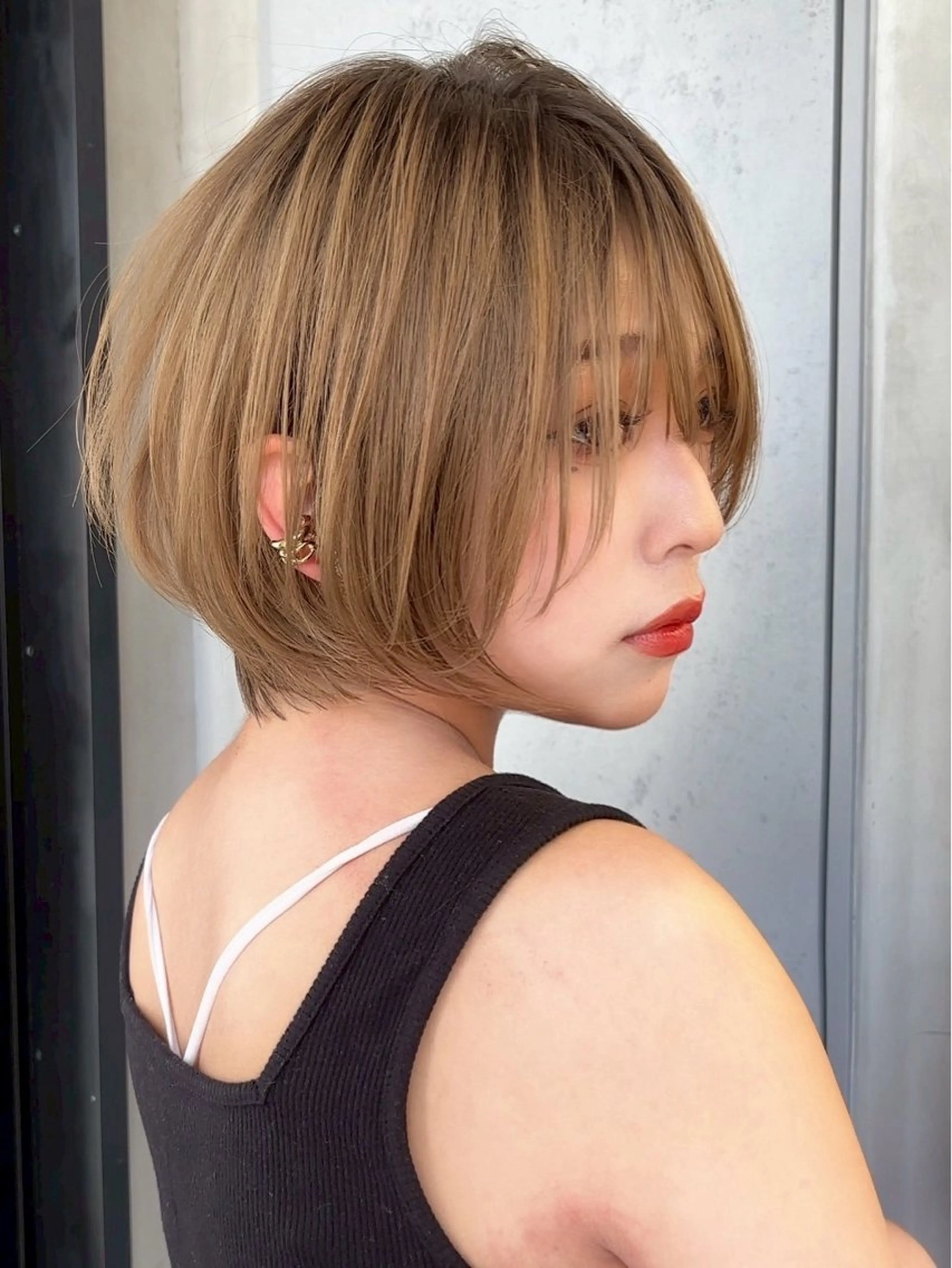 ショート カラー カット ヘアカラー トリートメント Lond Bloom 天神ショート/ボブのヘアスタイル