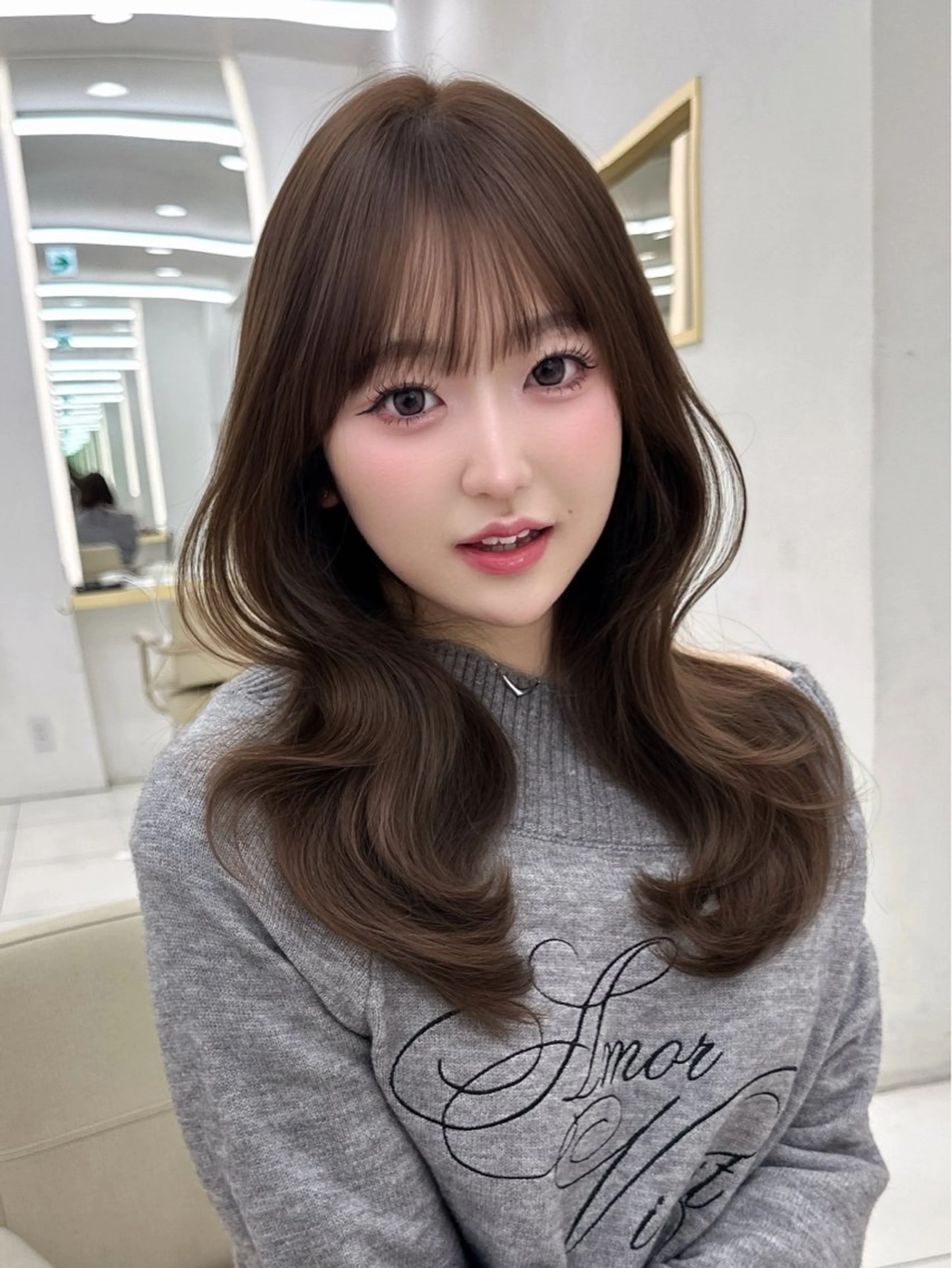 セミロング カット ヘアカラー トリートメント 森田 真由香のヘアスタイル