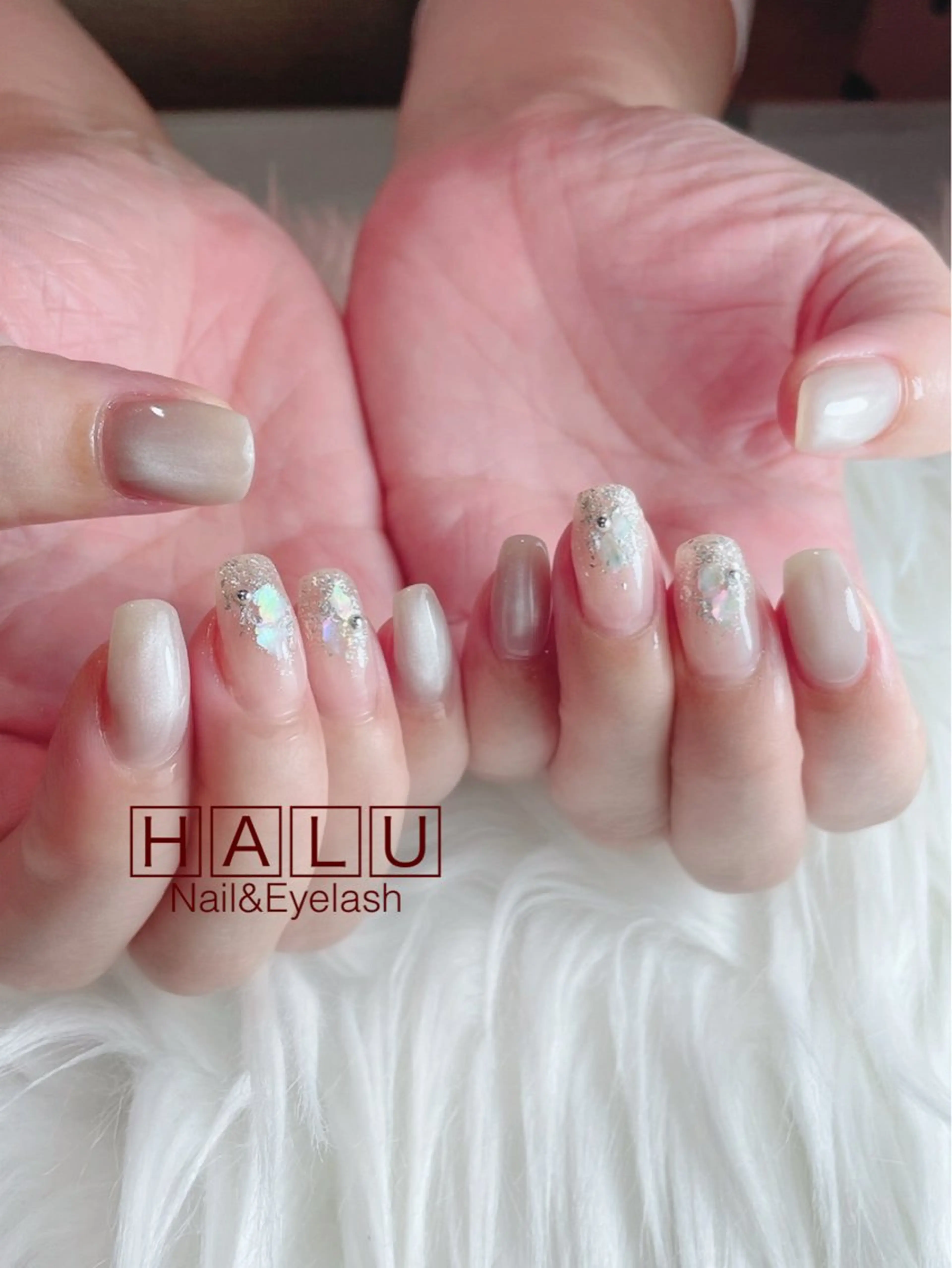 ネイル キラキラネイル ラメ(グリッター) シンプルネイル HALU ハルのネイルデザイン