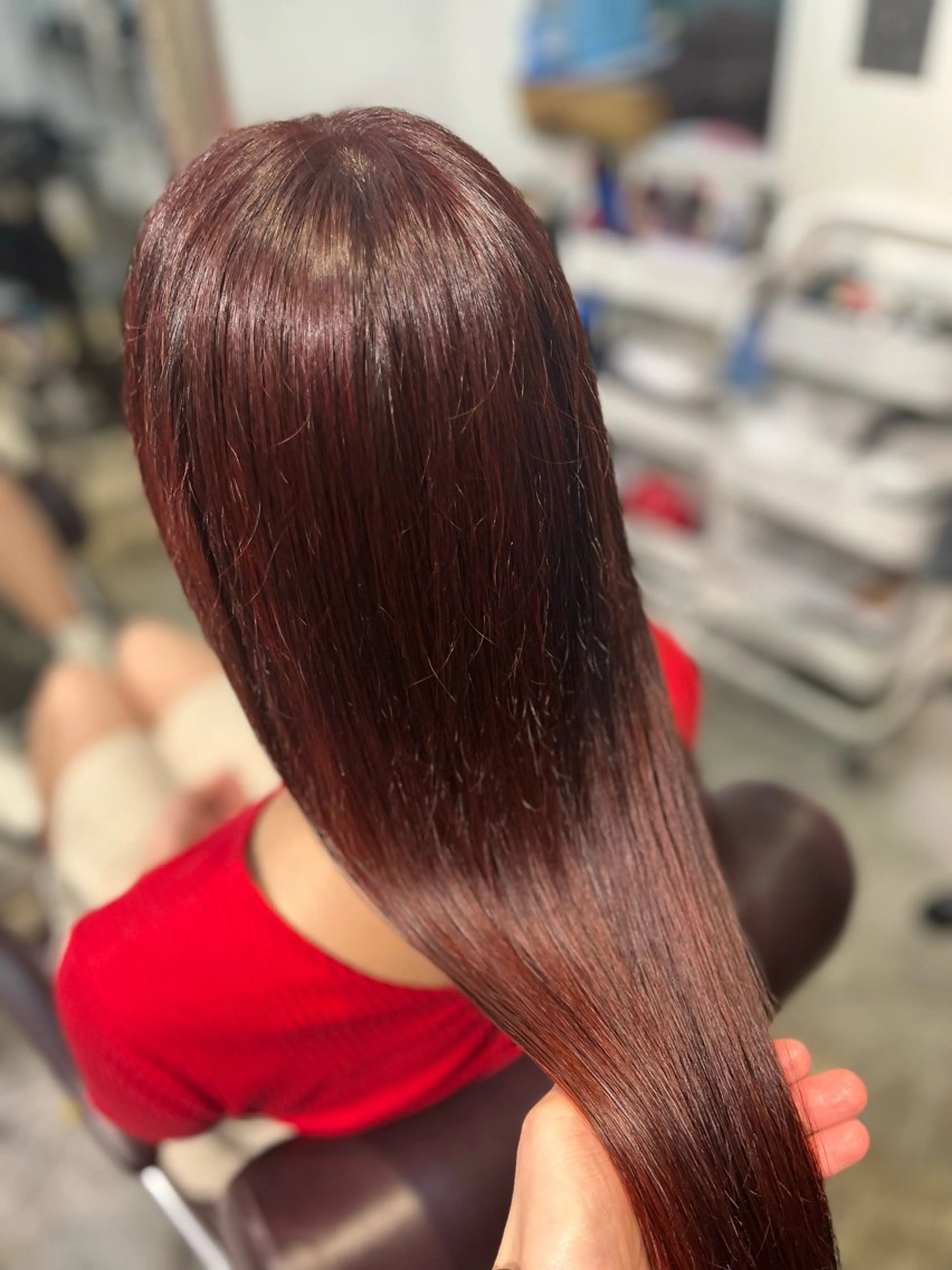 ロング カラー ヘアカラー トリートメント フェザーパーマ🌙 毛流れ yuzukiのヘアスタイル