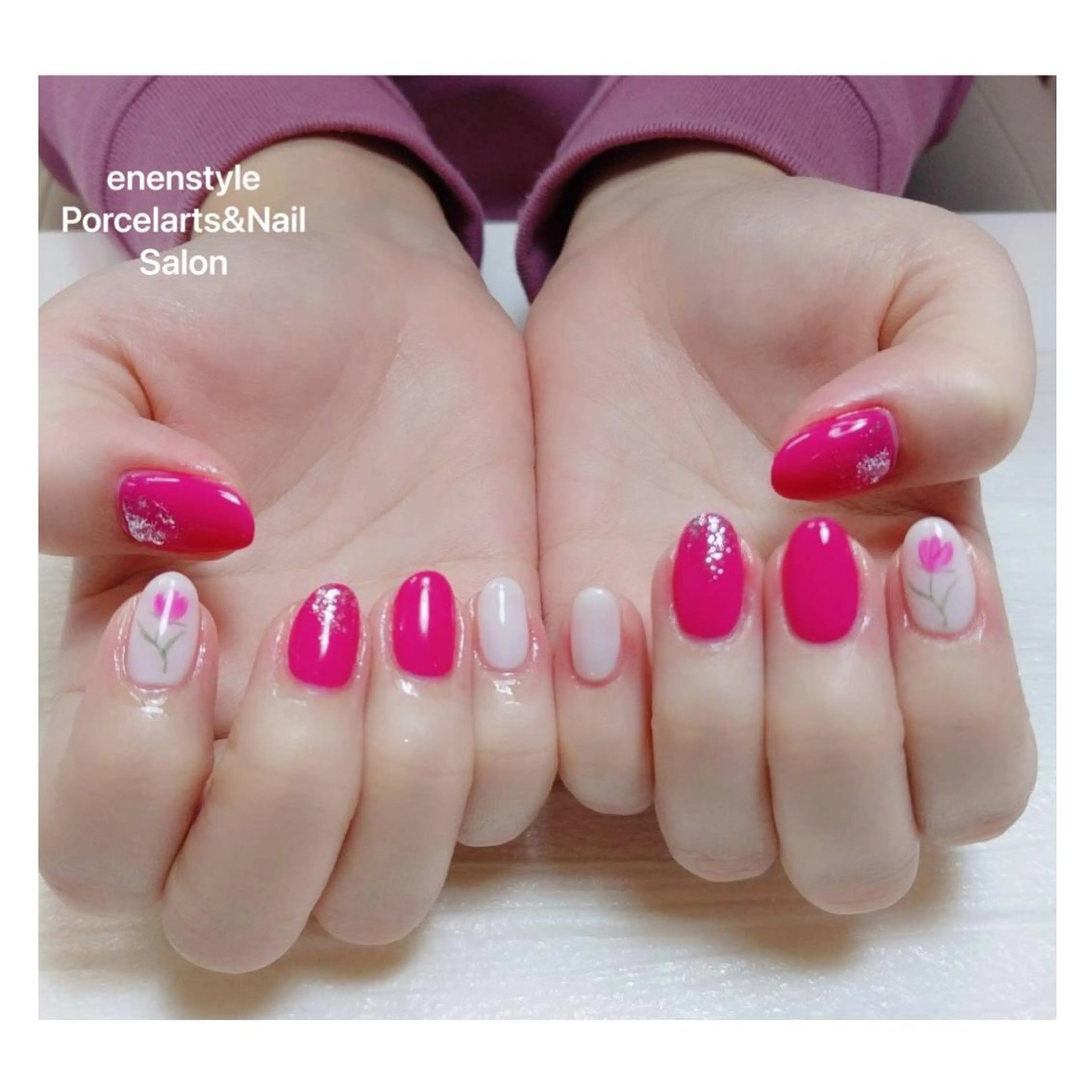 ミディアム ネイル ハンドネイル 👑enen style👑のネイルデザイン