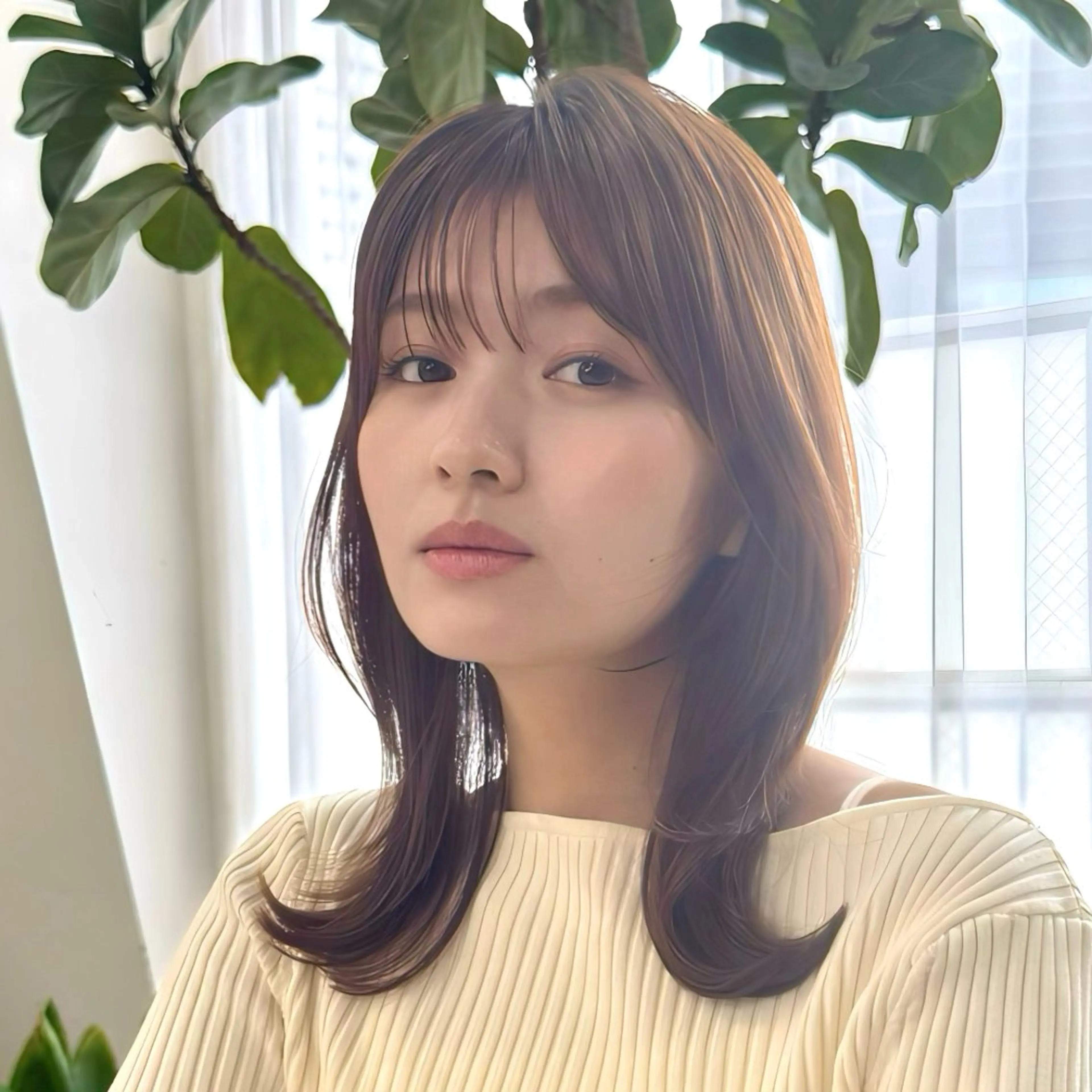 ミディアム カラー パーマ ヘアアレンジ くびれヘア 外ハネヘア カット トリートメント ️🫧レイヤーカット 銀座/れいか️️🫧のヘアスタイル