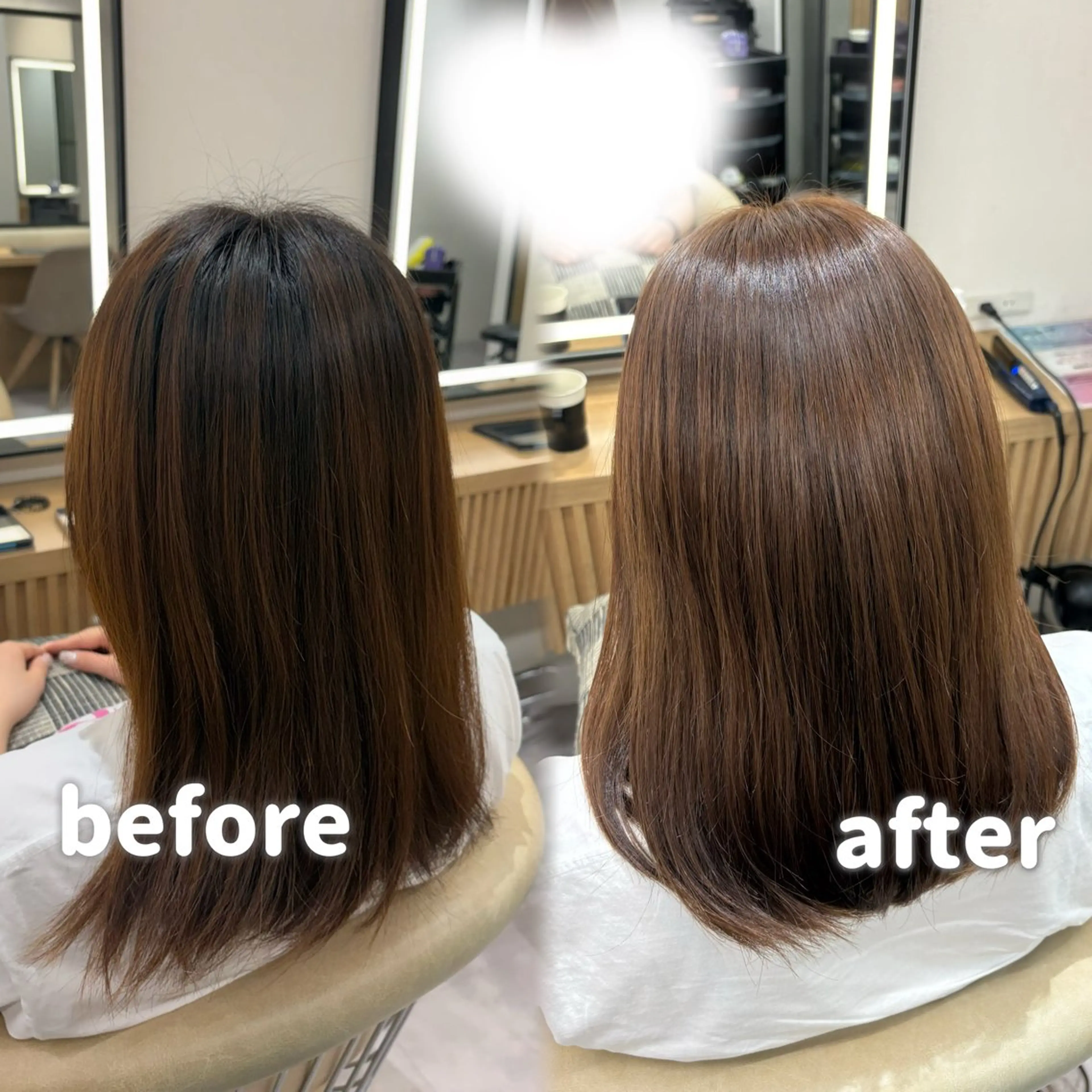 ミディアム カット ヘアカラー ブリーチなしWカラー /レイヤー/設樂彩乃のヘアスタイル